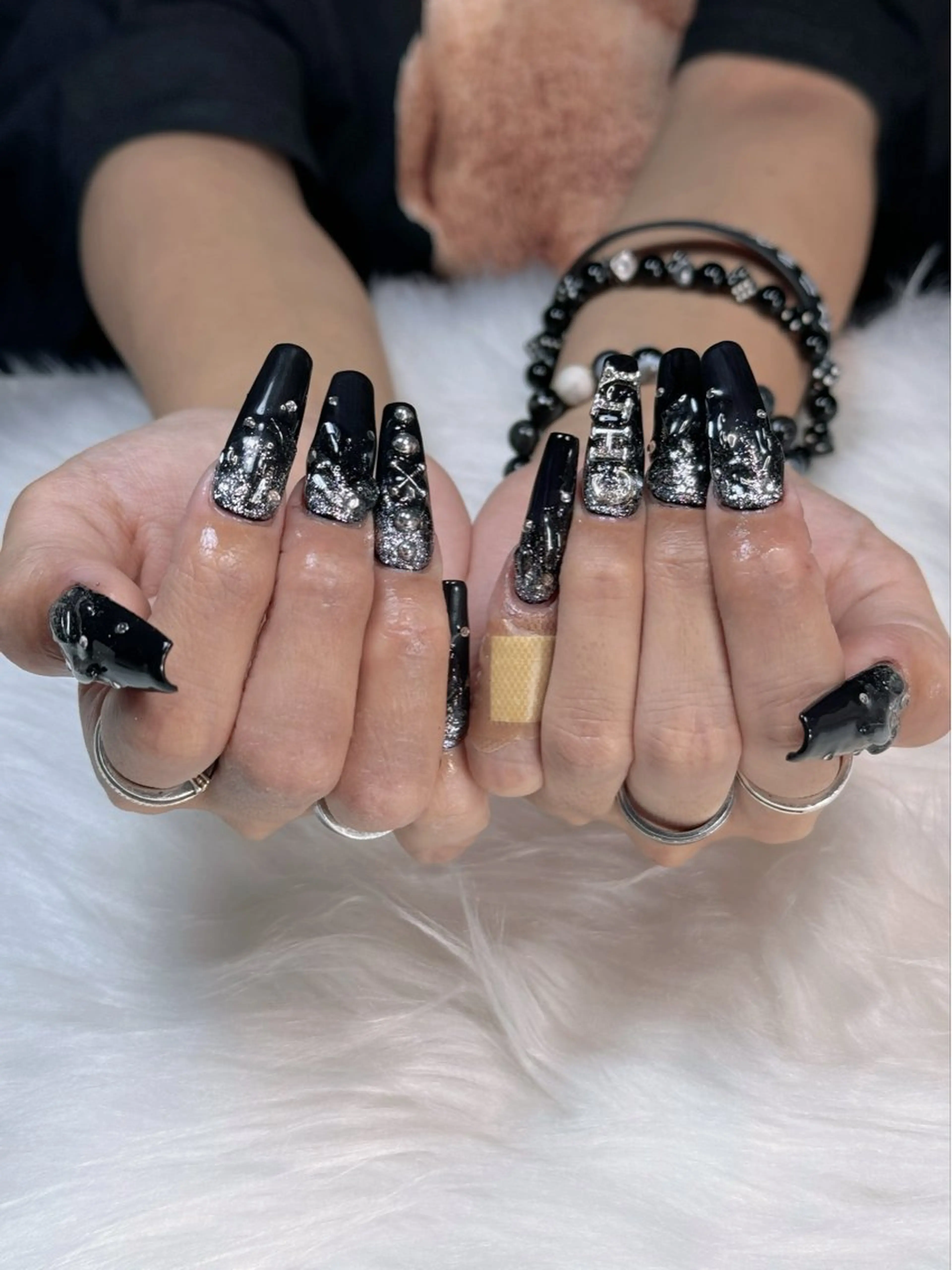 ネイル アートネイル オーロラネイル フレンチネイル ジェルネイル ロングネイル ハンドネイル nail sideraのネイルデザイン