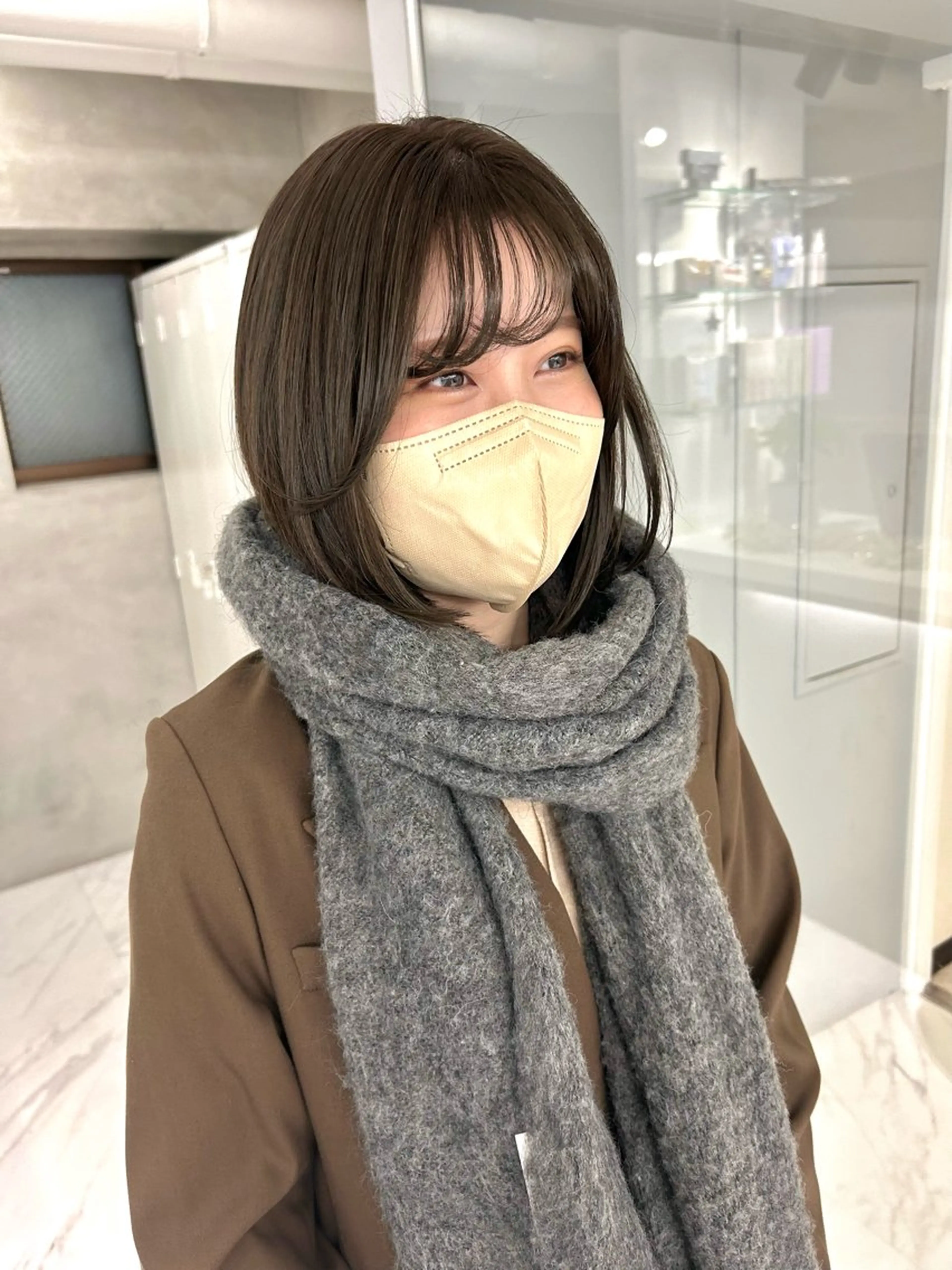 ショート カラー 透明感カラー ヘアカラー トリートメント shizuna/天神 /メンズ/ボブのヘアスタイル