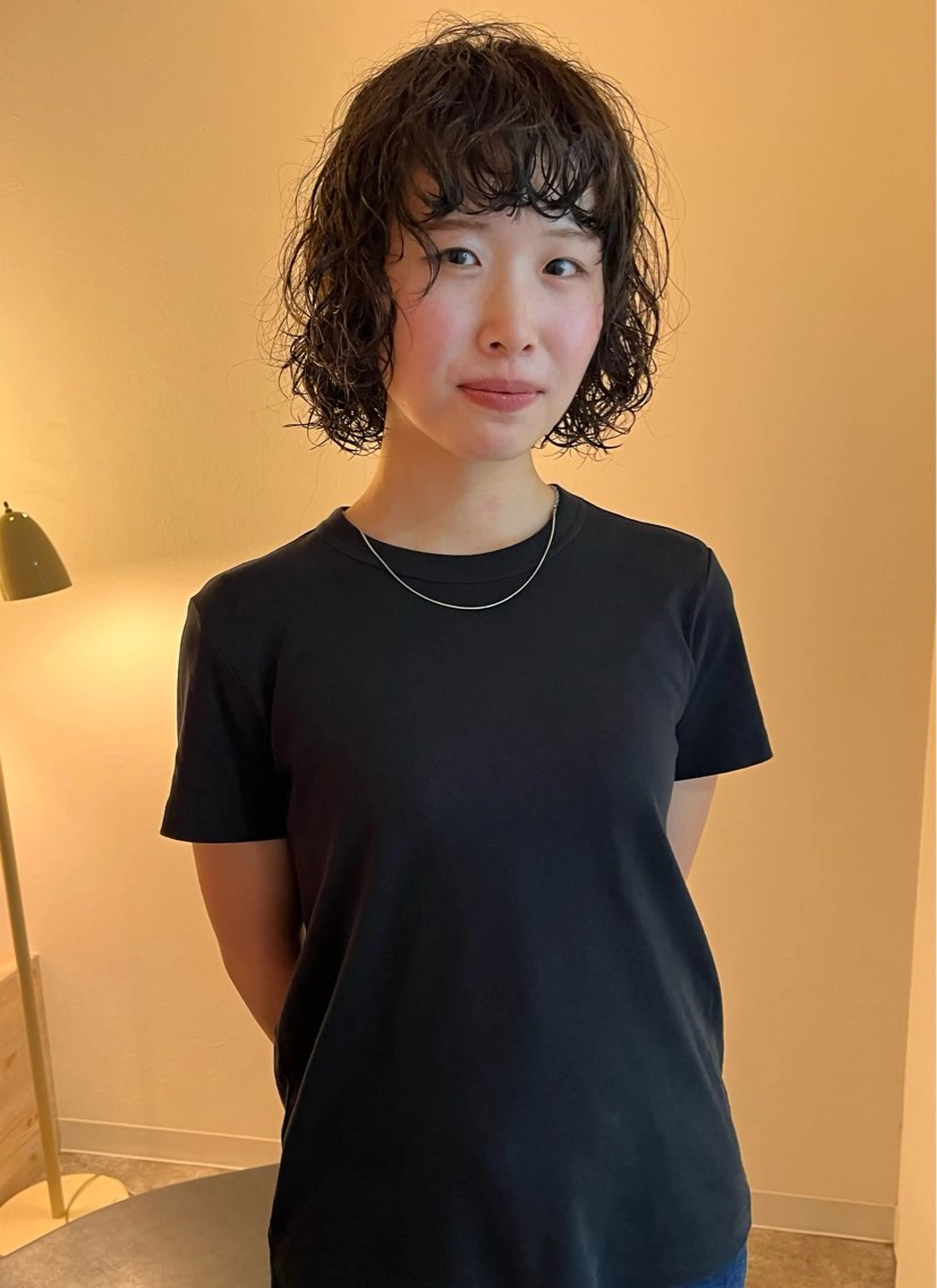 ミディアム パーマ ミディアムパーマ ボブ カット パーマ トリートメント 金井京介/レイヤー /ボブパーマのヘアスタイル