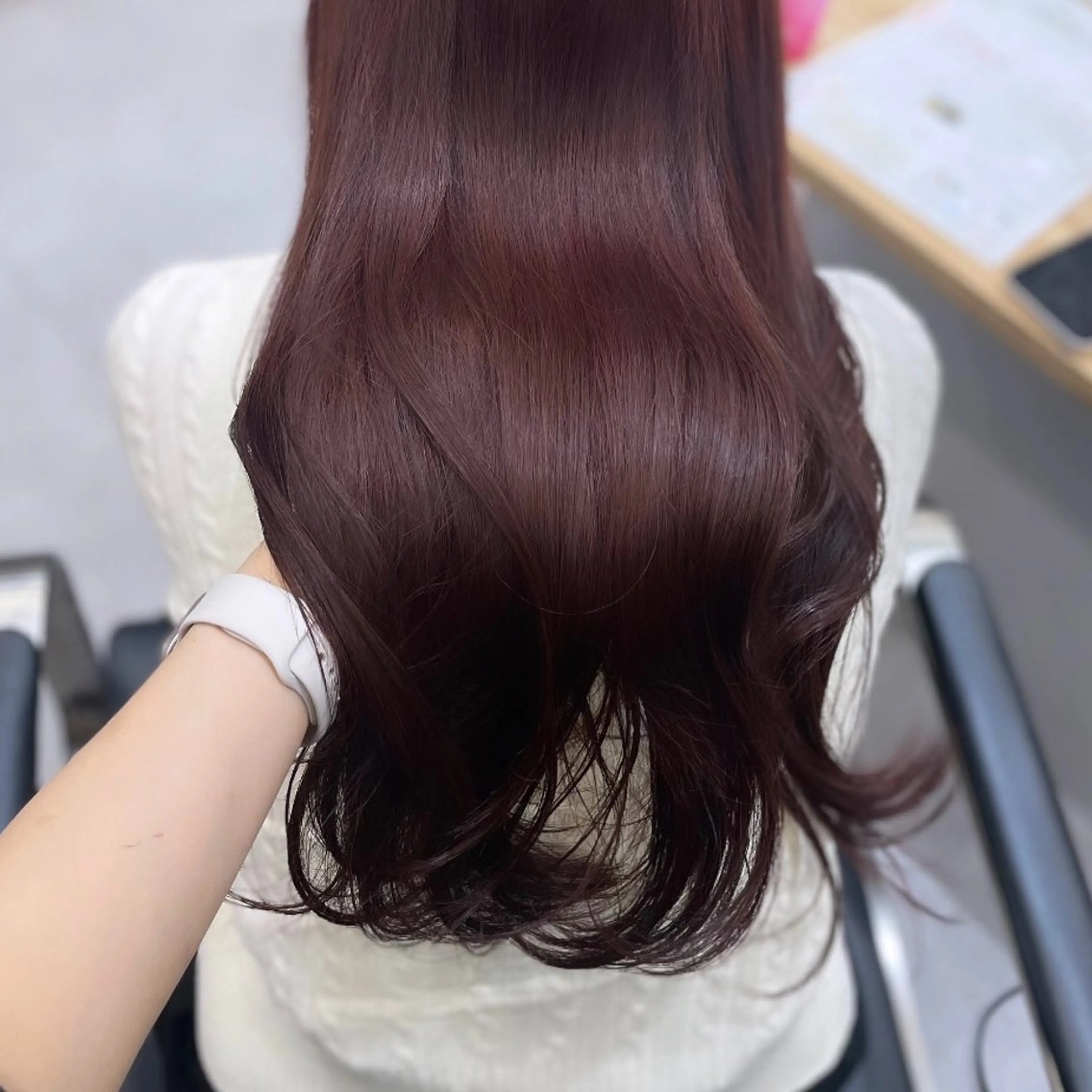 ロング カラー ブリーチ ダブルカラー ブリーチなしカラー レッドカラー 髪質改善 ヘアカラー Rui/透明感カラー 暖色/レイヤーカットのヘアスタイル