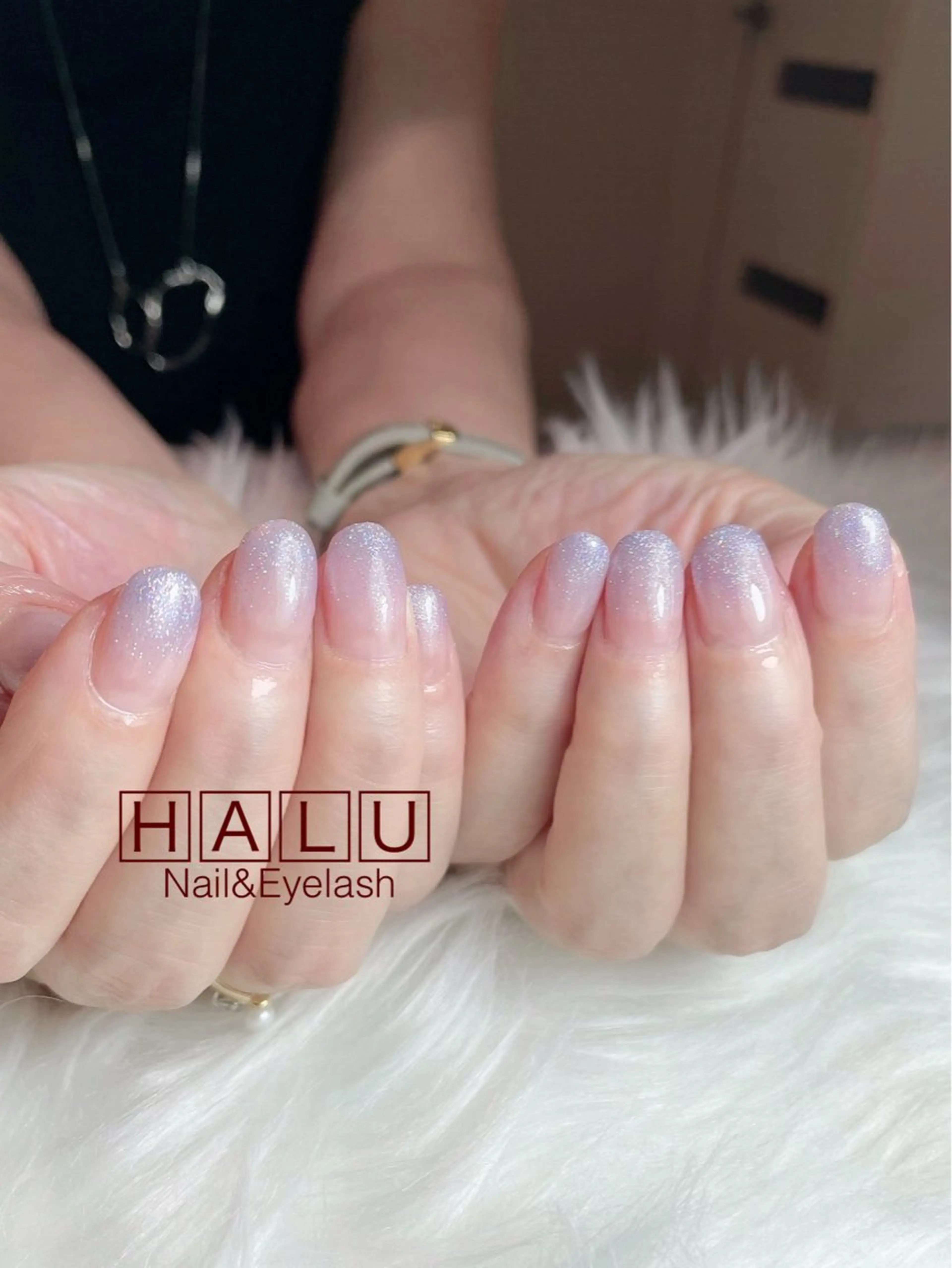 ネイル ラメ(グリッター) パープル HALU ハルのネイルデザイン