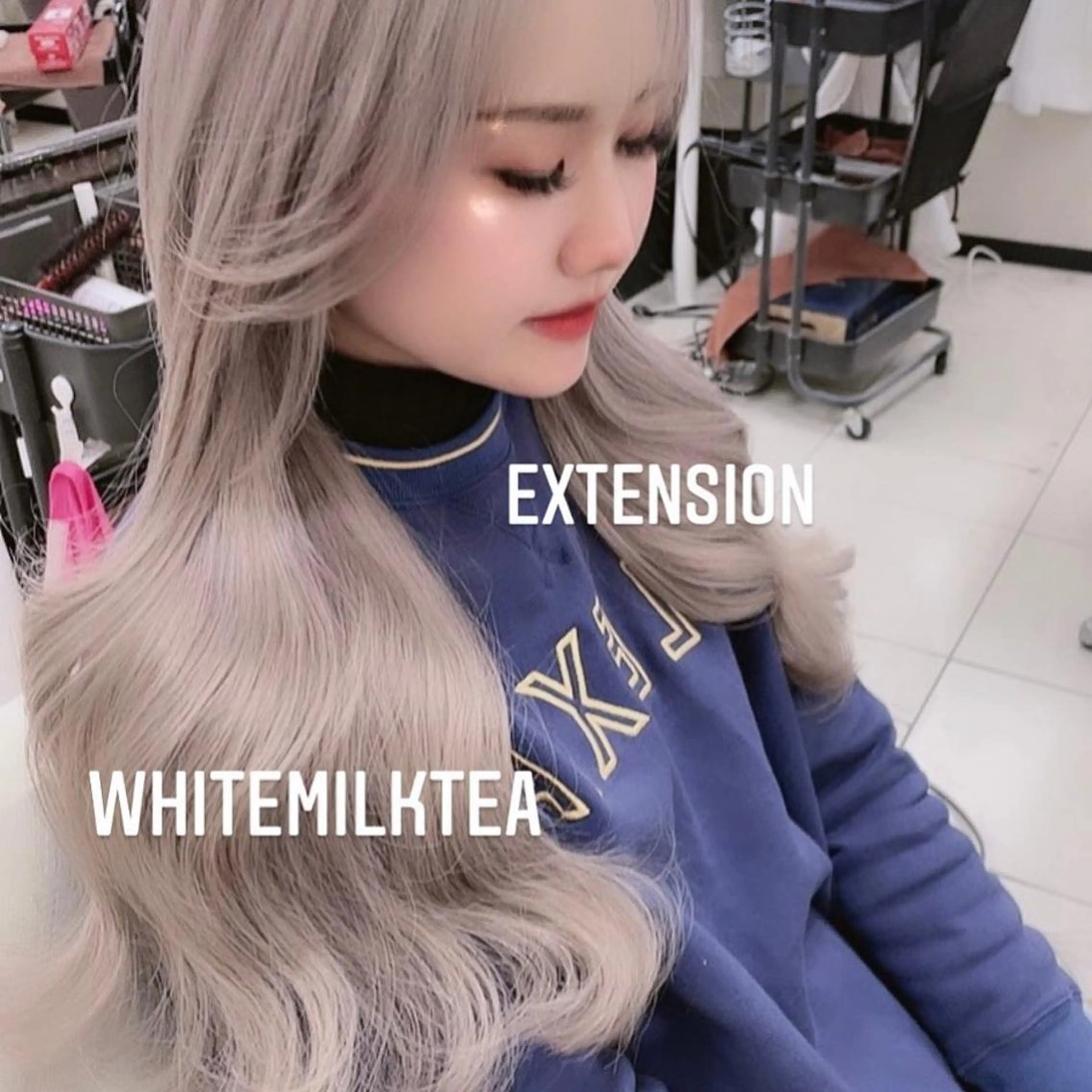 ロング カラー ヘアカラー エクステ エクステ🩵ブリーチ 韓国ヘア🩵KAEのヘアスタイル