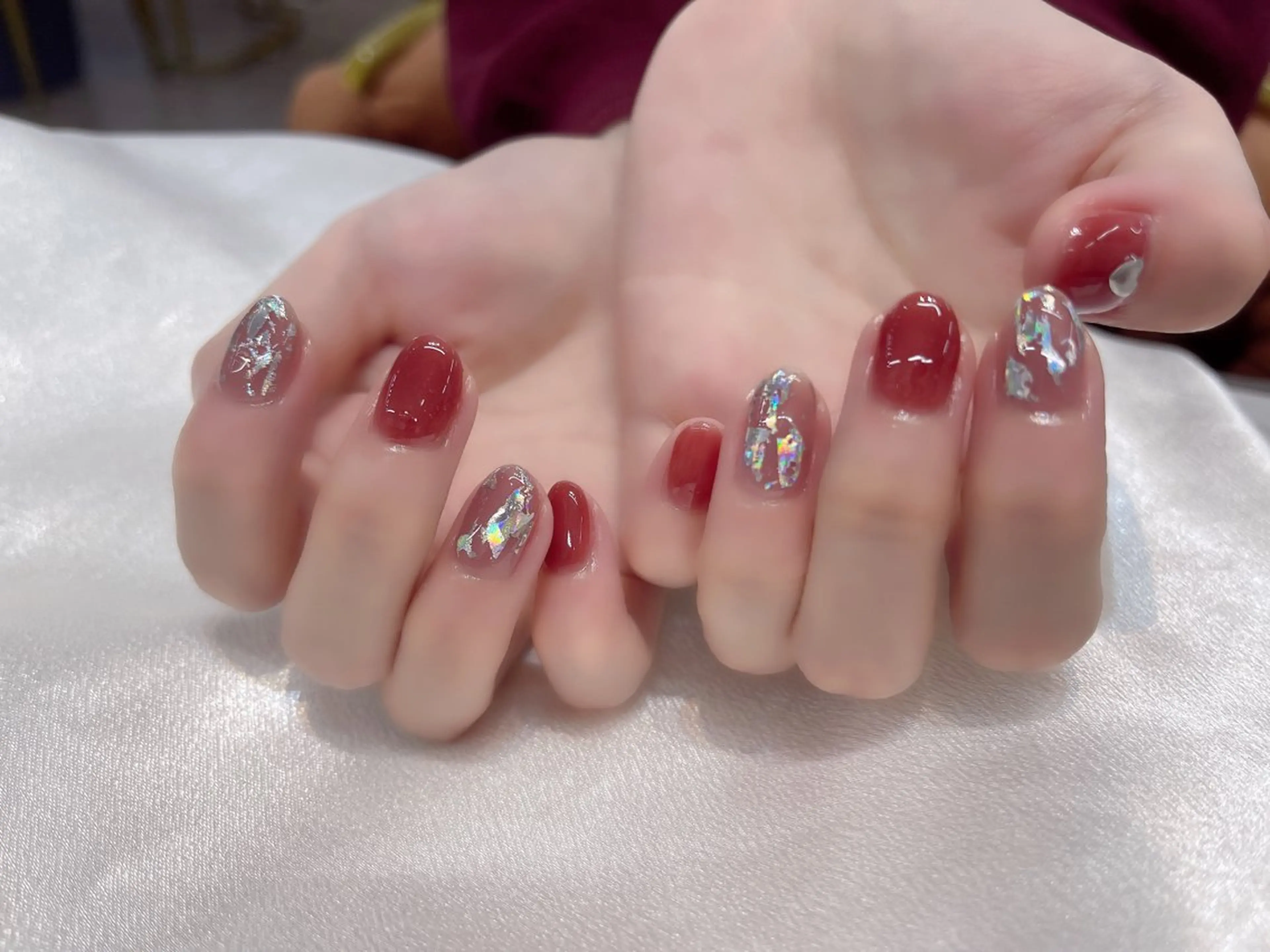 ネイル チークネイル 長さ出し ジェルネイル マグネットネイル 持ち込み ハンドネイル ハンドケア ラッキーネイルサロン 西川口東口店のネイルデザイン