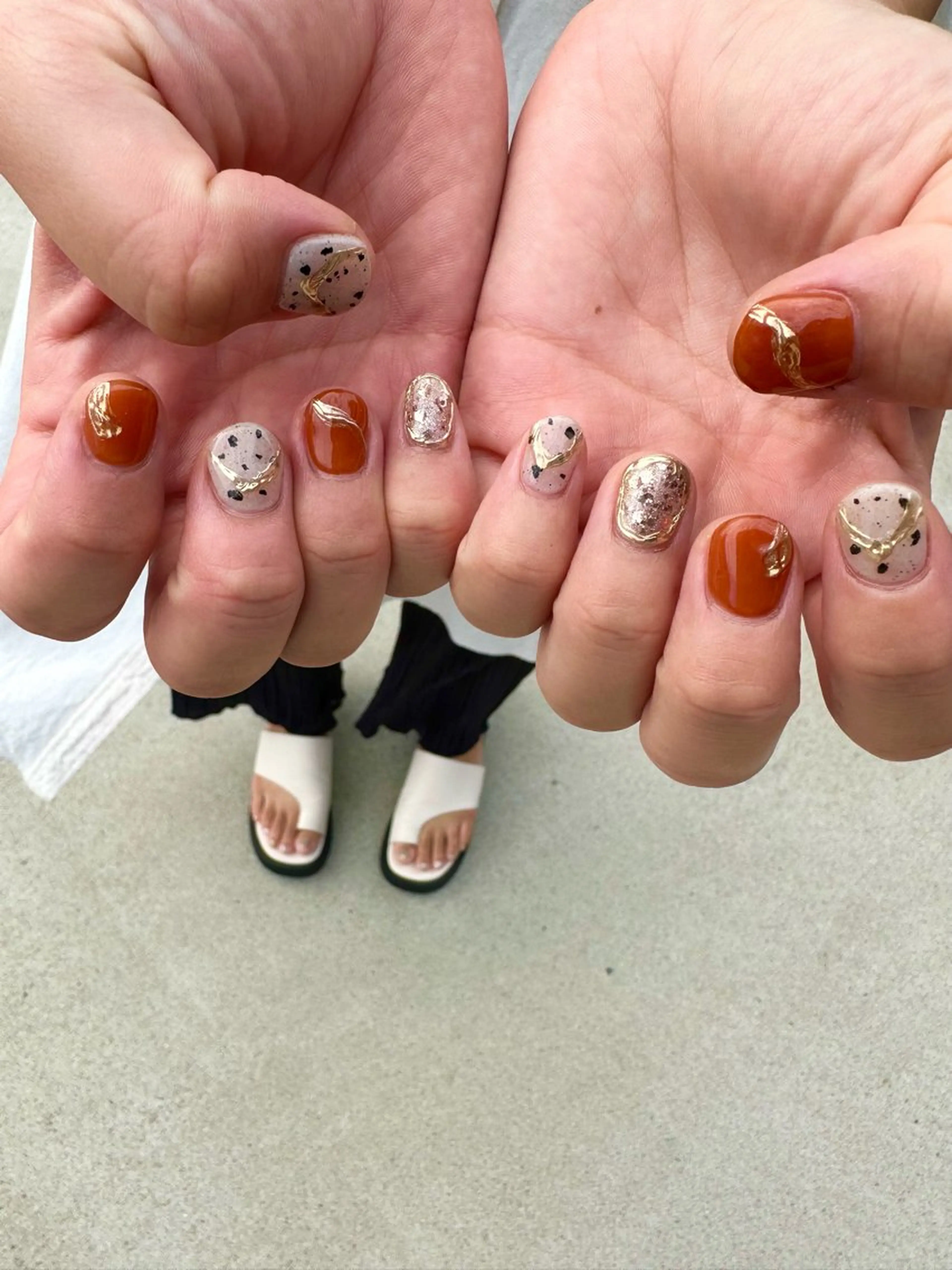 ネイル ニュアンスネイル オレンジ nailroom Anmie.のネイルデザイン