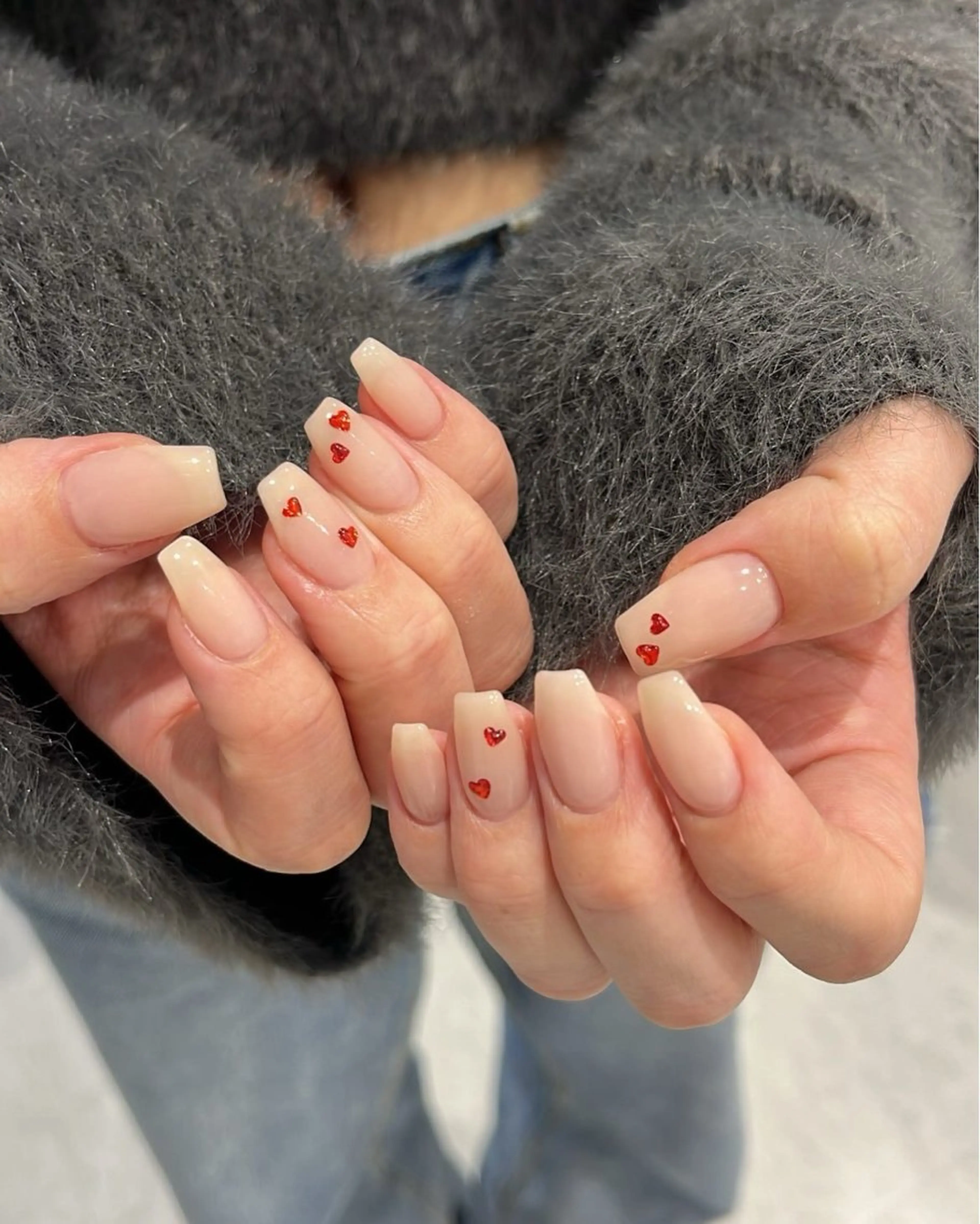 ネイル 韓国ネイル 持ち込み ニュアンスネイル ネイルチップ 冬ネイル RINN ANA.CHUOのネイルデザイン