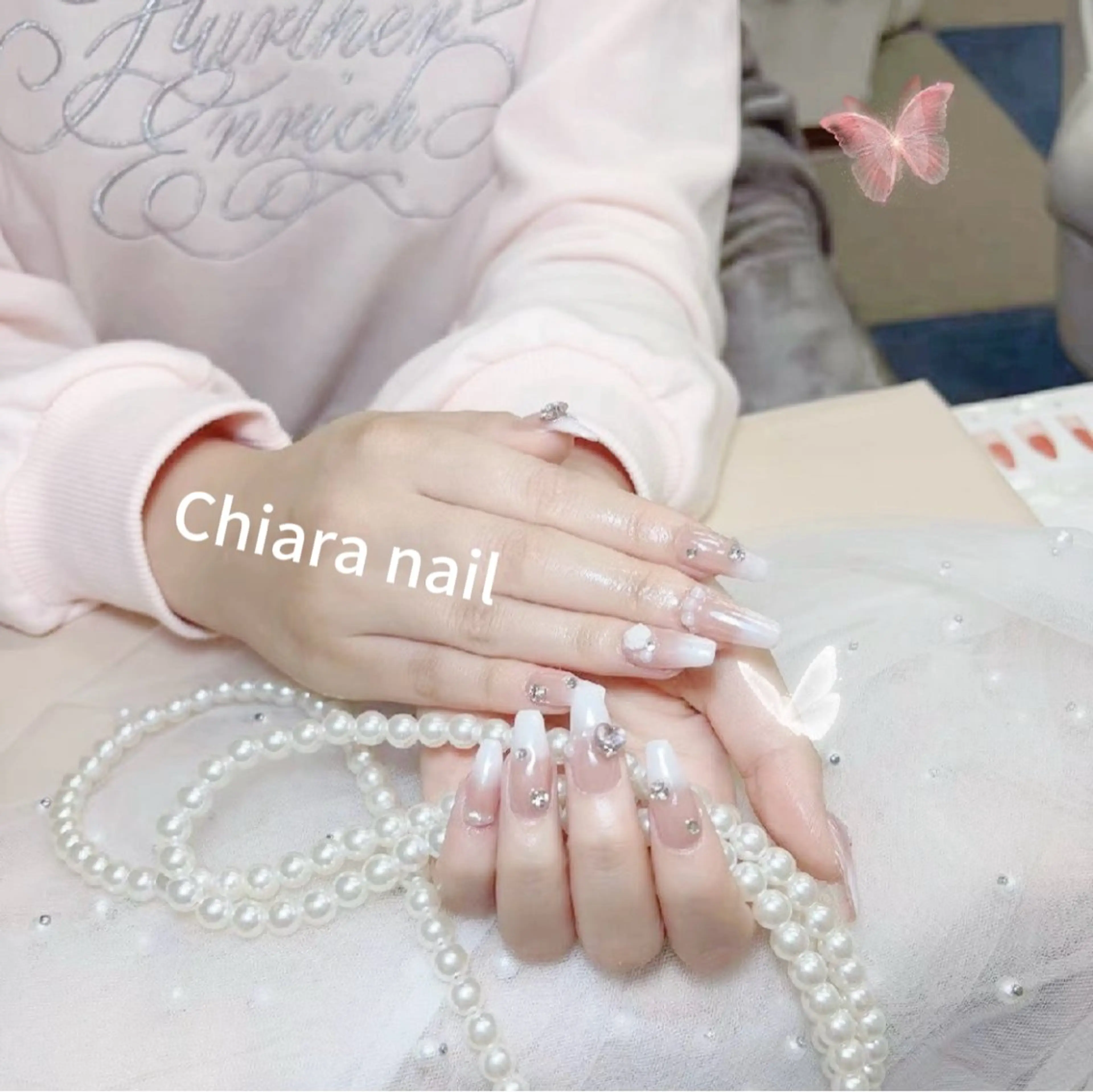 ネイル Chiara 長さだしのネイルデザイン