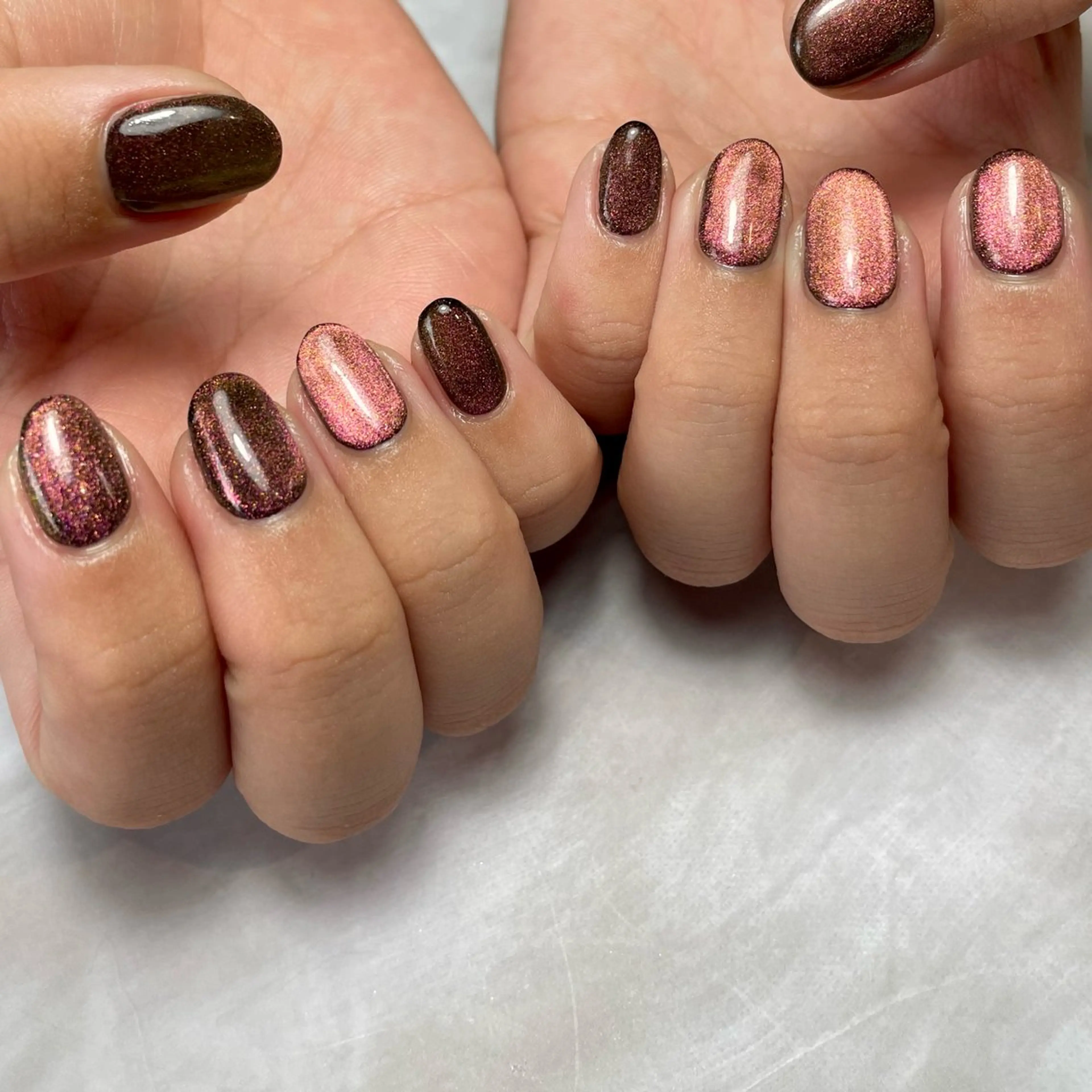 ネイル マグネットネイル マグネットワンカラー ワンカラーネイル ハンドネイル Reflection marikoのネイルデザイン