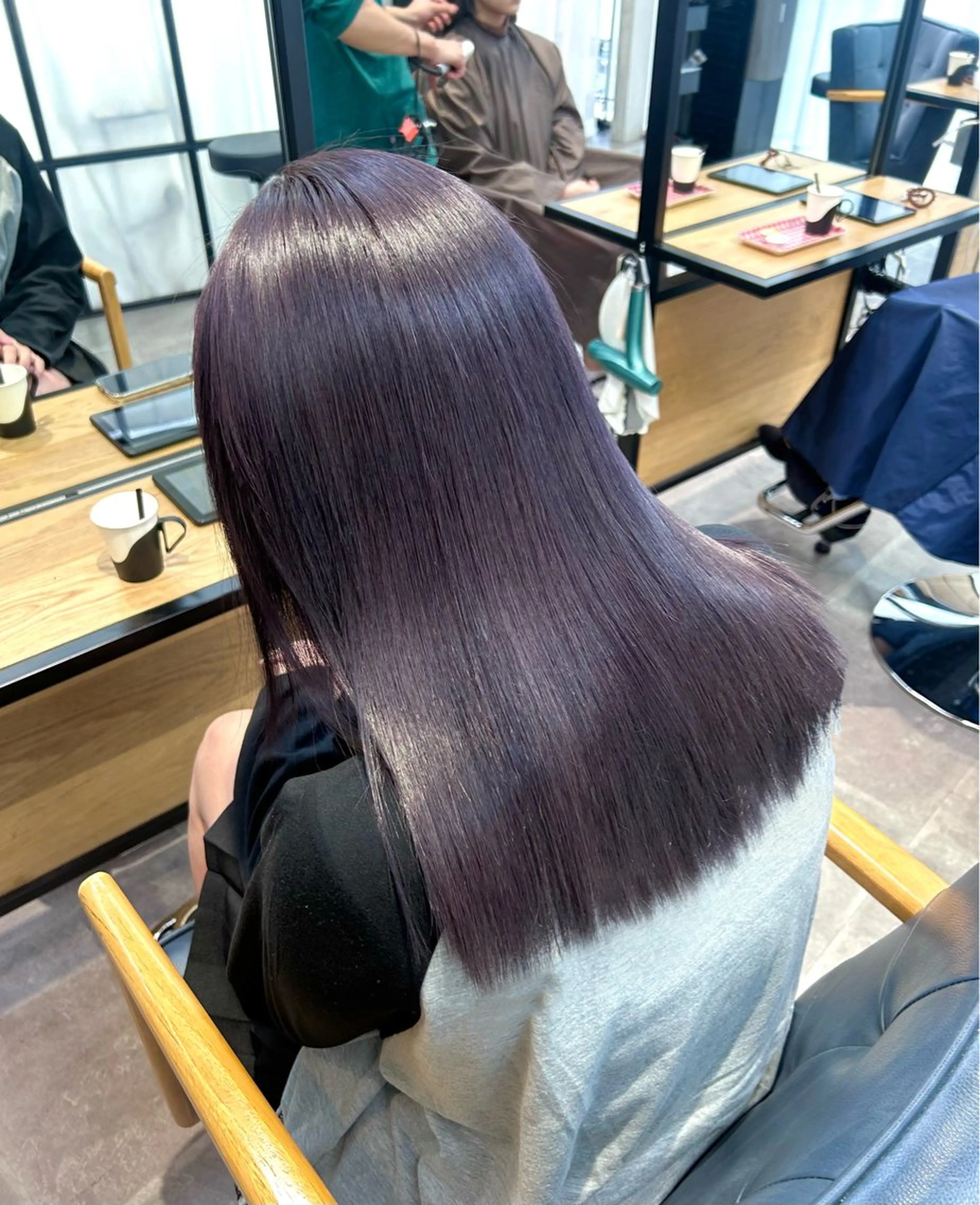 セミロング カラー 韓国×髪質改善カラー 💎hinaのヘアスタイル