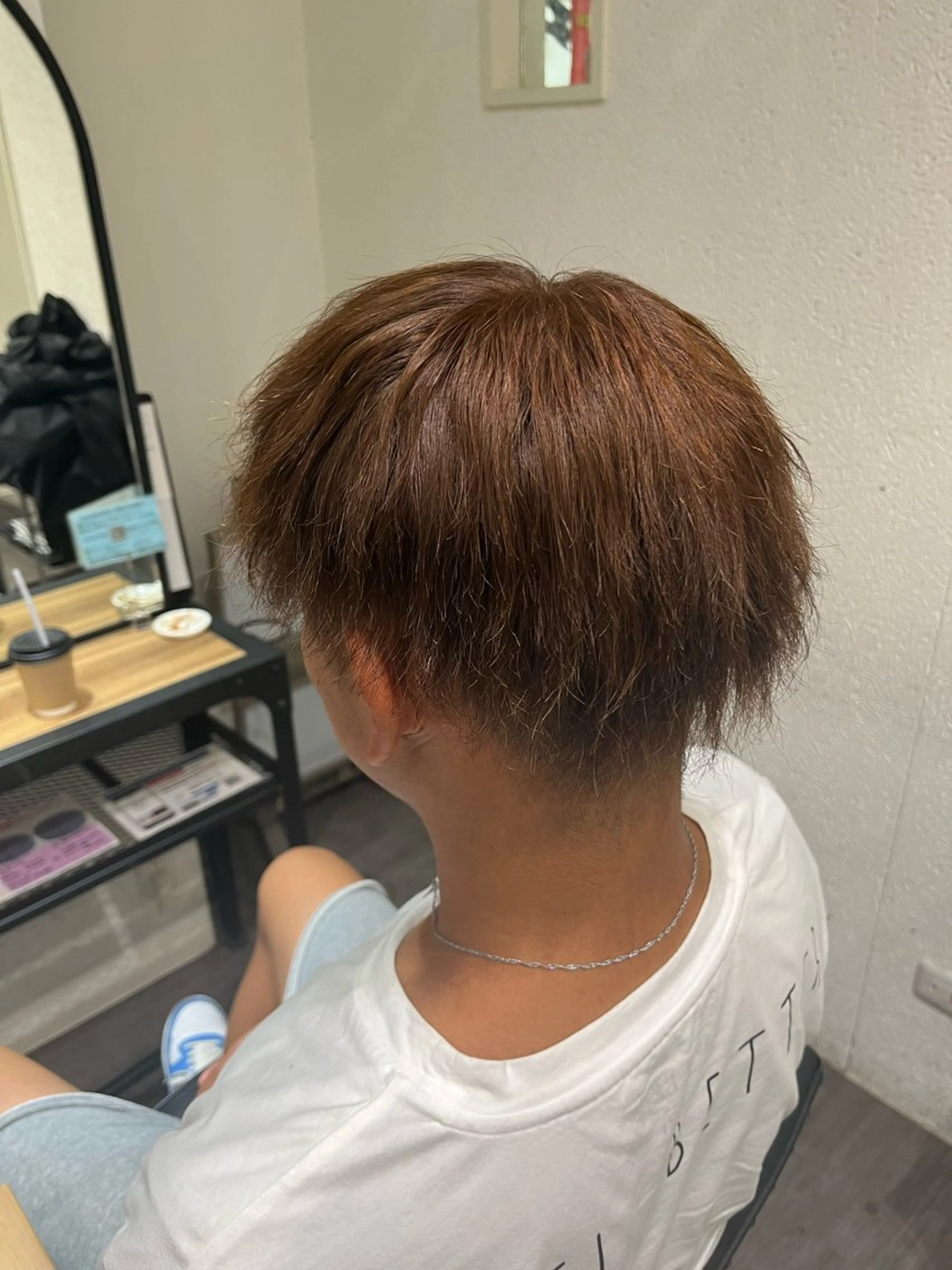 ショート カラー パーマ メンズ ブラウンカラー ナチュラルブラウン ヘアカラー トリートメント cocotte 💟草間紫音💟のヘアスタイル