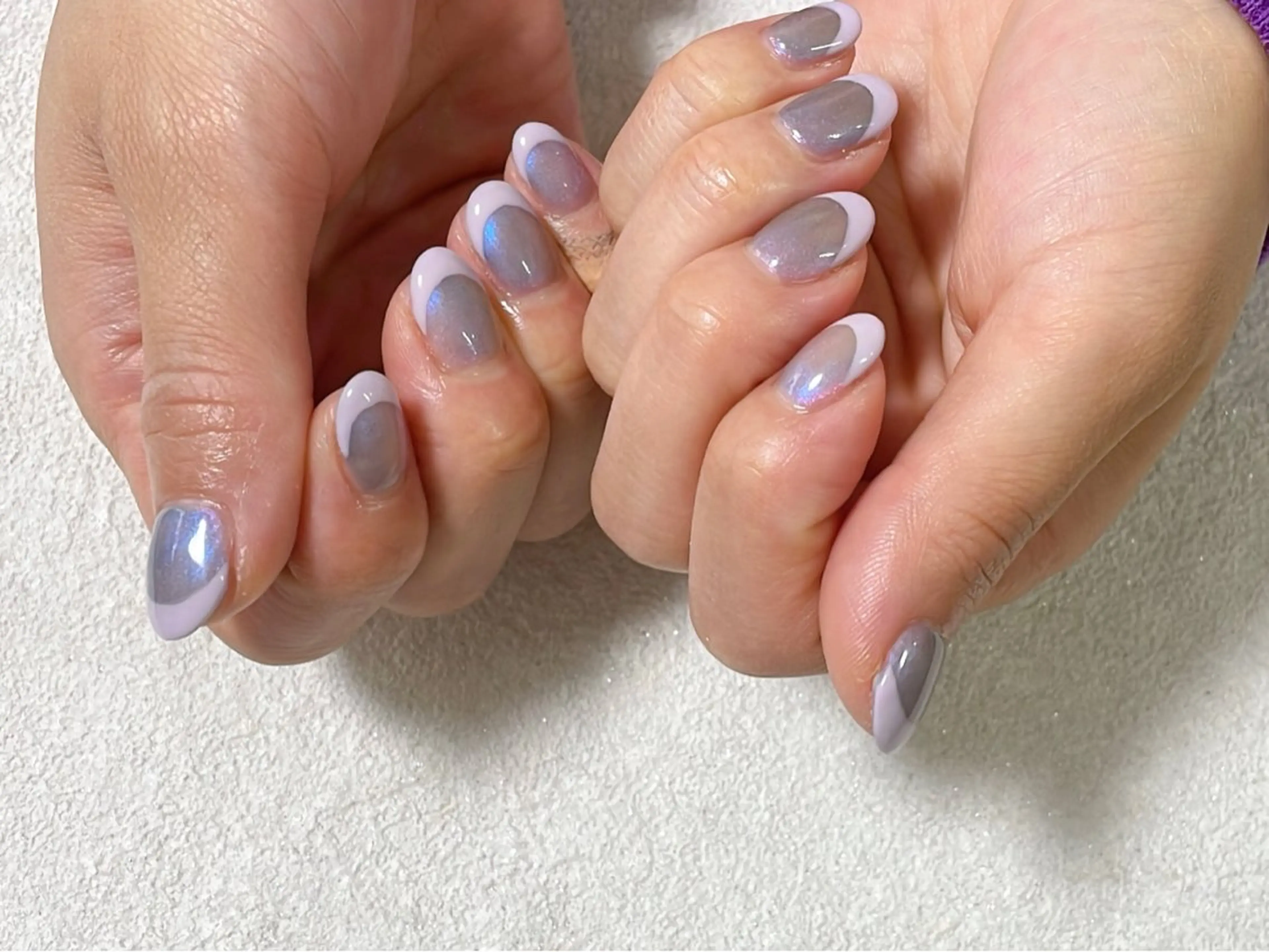 ネイル オーロラネイル フットネイル フレンチネイル ジェルネイル 韓国ネイル ハンドネイル kiki nail 二子玉川のネイルデザイン