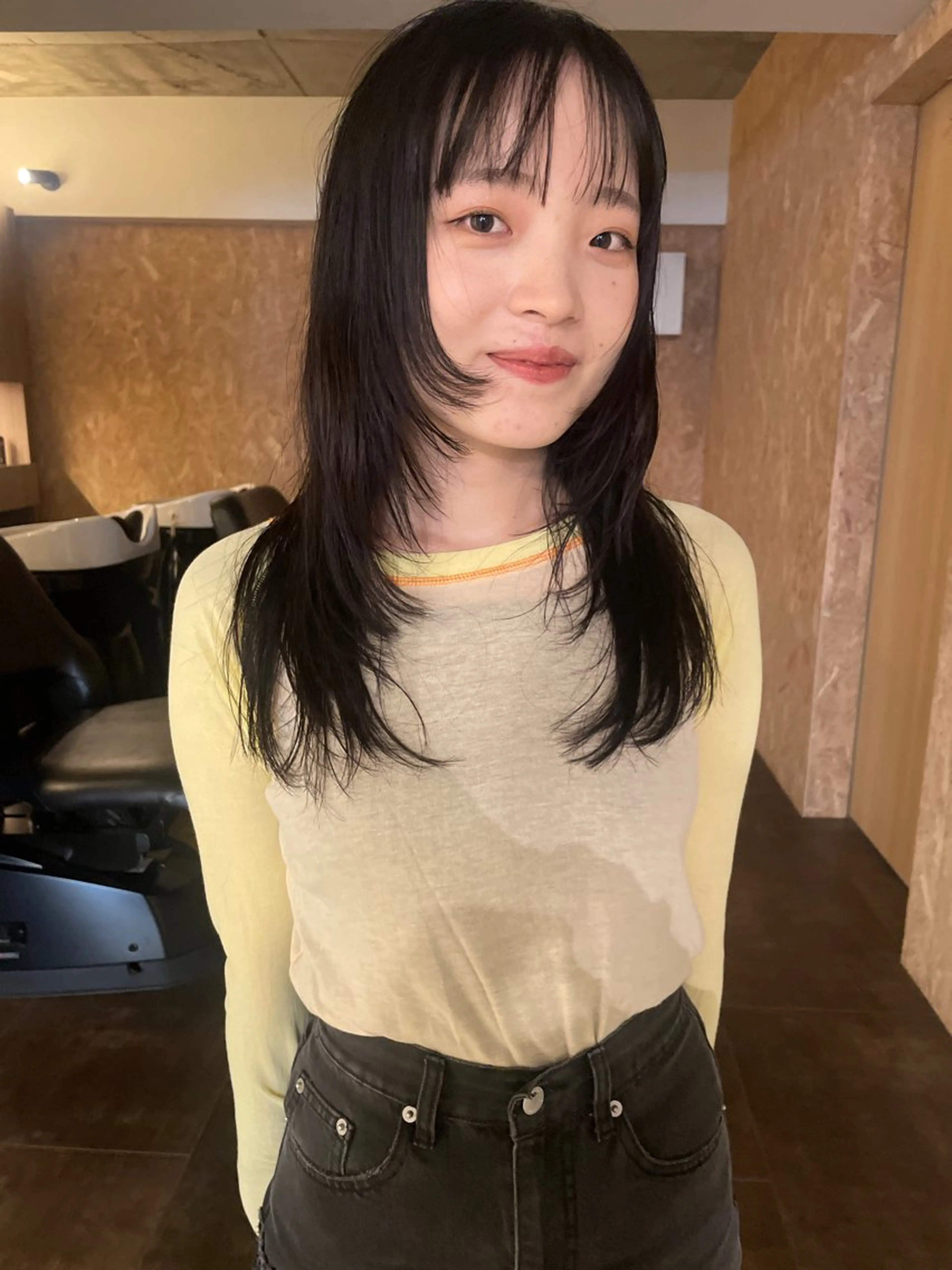 ロング レイヤーカット カット トリートメント さの あやねのヘアスタイル