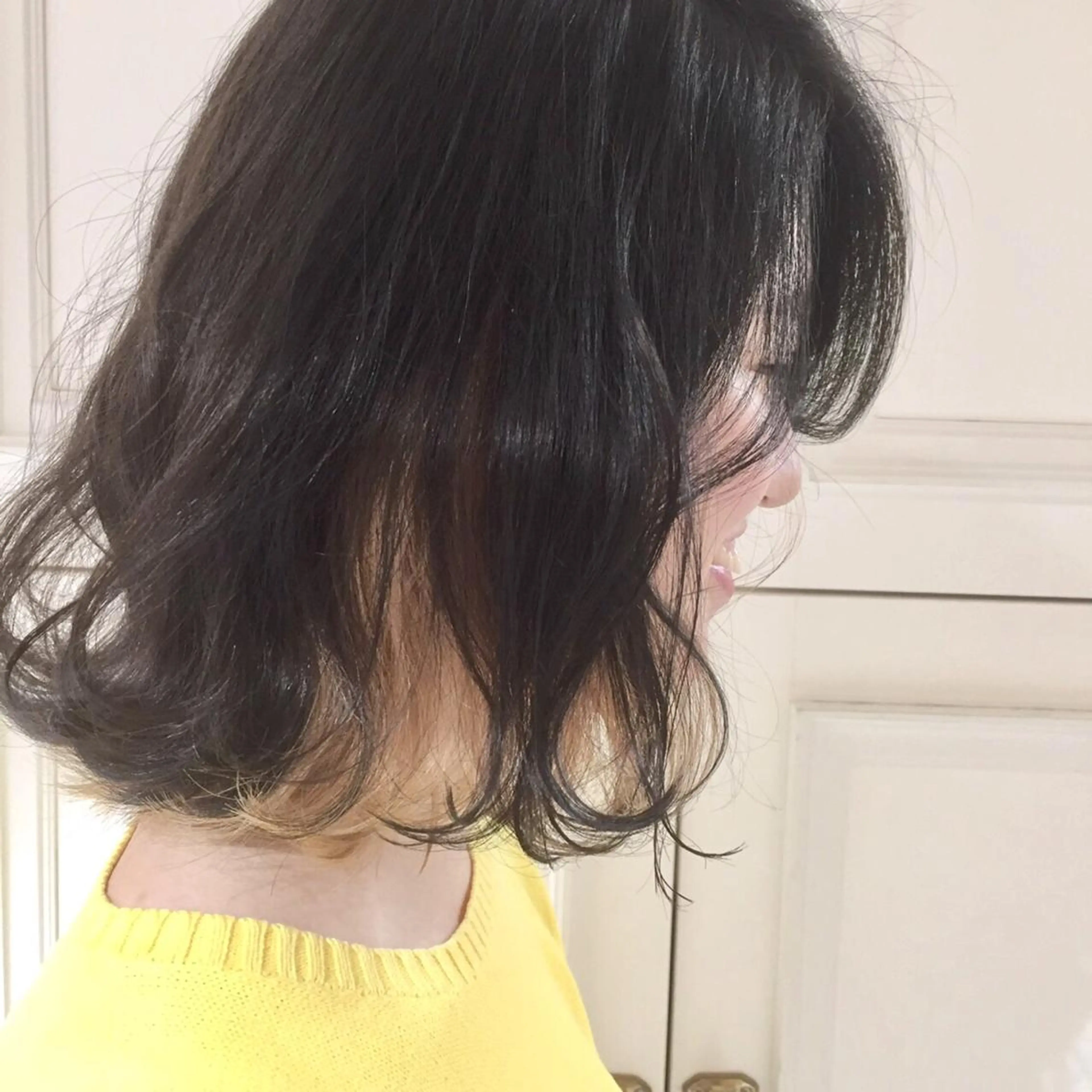 ショート カラー ブリーチ インナーカラー オレンジ イエローカラー ボブ fukuyasu rikaのネイルデザイン