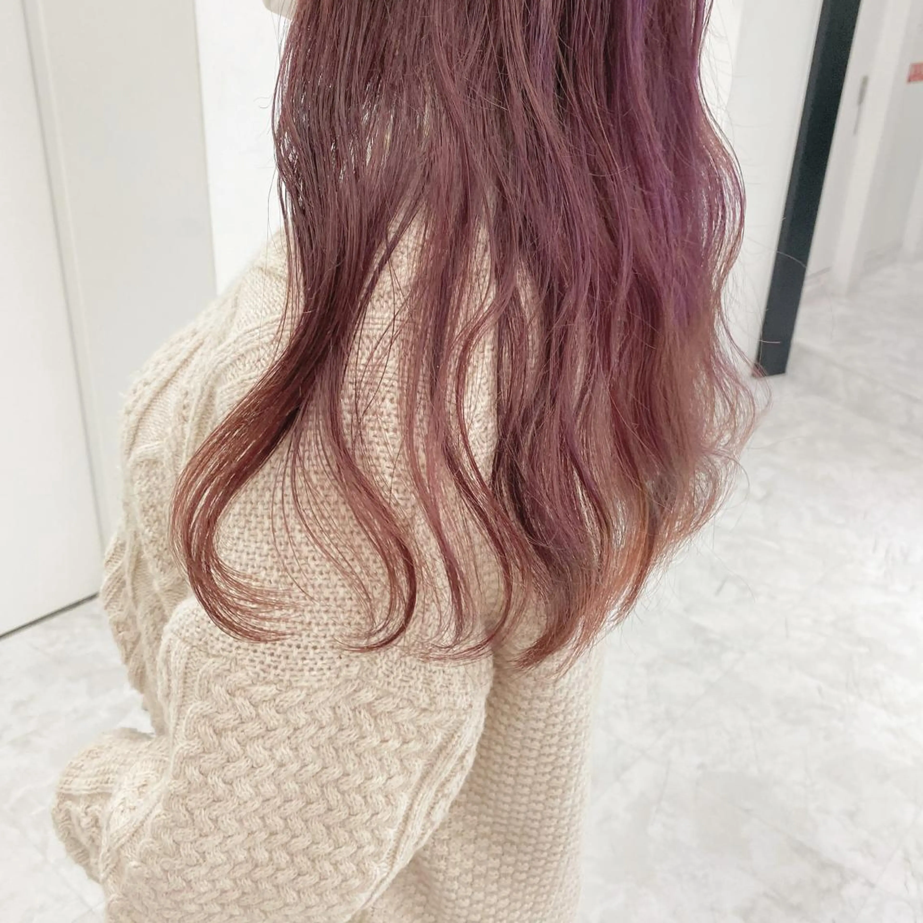 セミロング パーマ ヘアアレンジ 💕上野美容師☁ ブリーチ💖サワのヘアスタイル