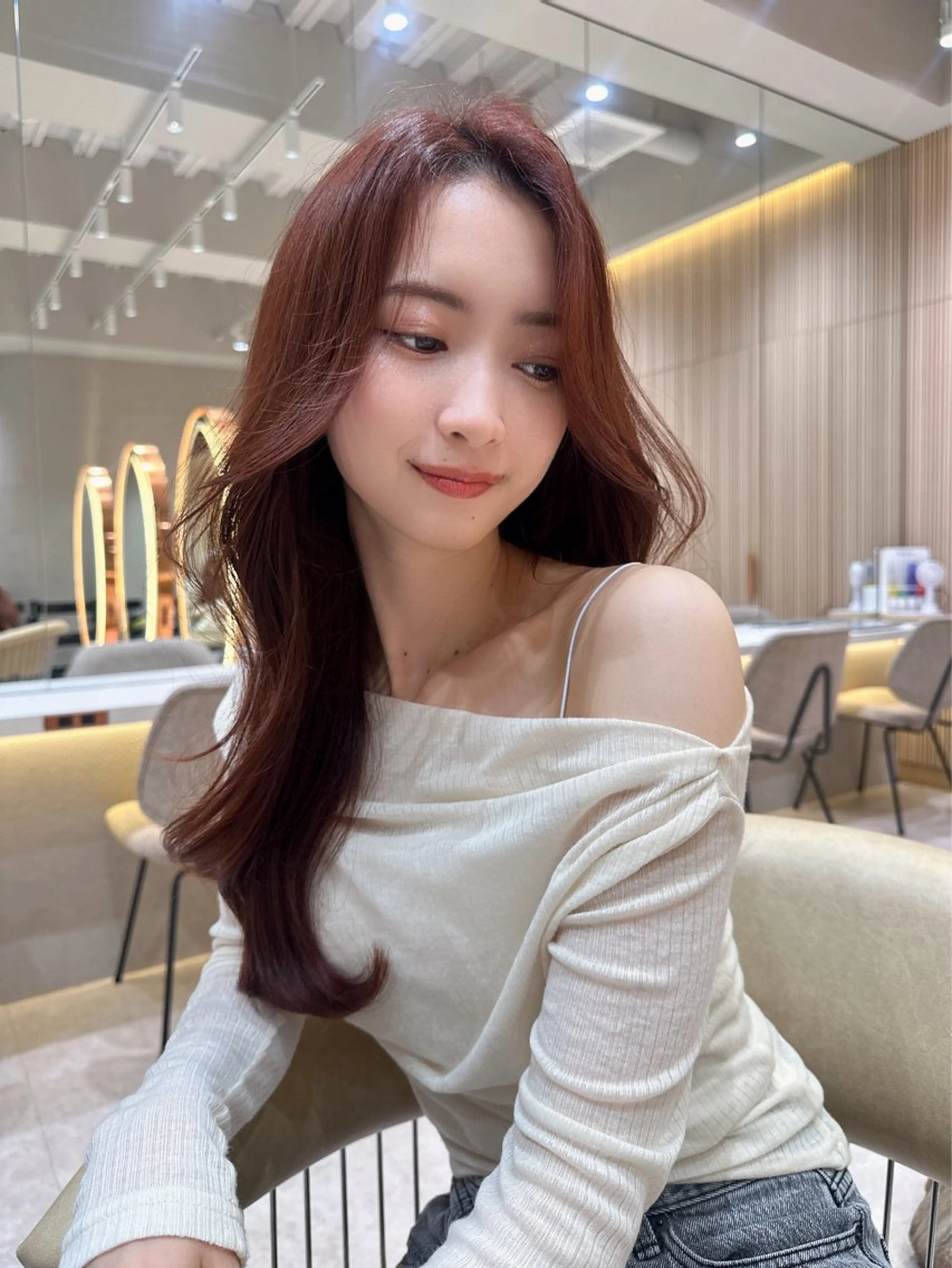 セミロング カラー カット ヘアカラー トリートメント レイヤー❣️縮毛矯正 川村利幸のヘアスタイル