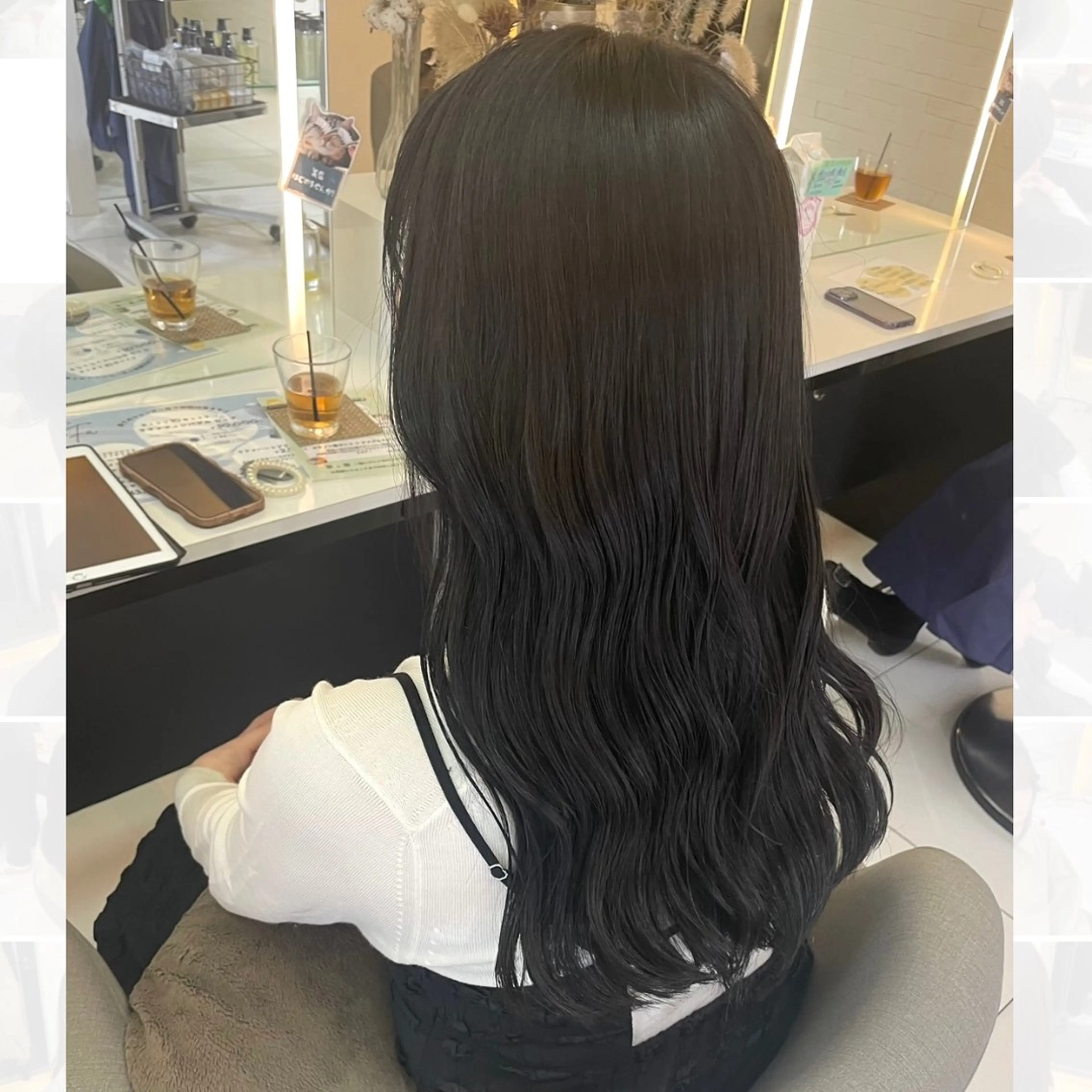 ロング カラー ブリーチ 透明感カラー ダブルカラー ブリーチなしカラー ヨシンモリ ヘアカラー 韓国/透明感カラー さなのヘアスタイル