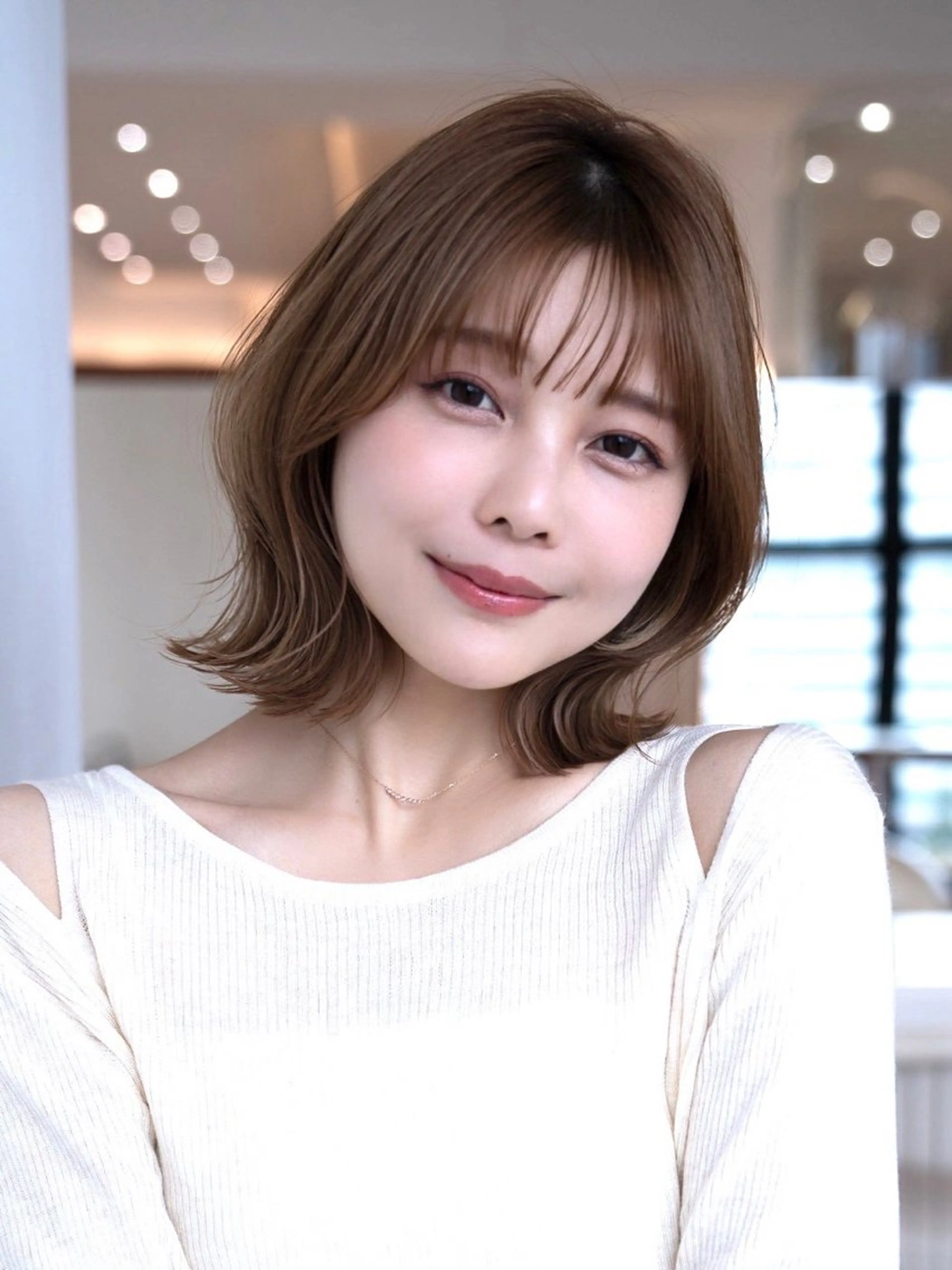 ミディアム カラー 渋谷/レイヤーボブ・ 韓国ボブ特化/楓のヘアスタイル