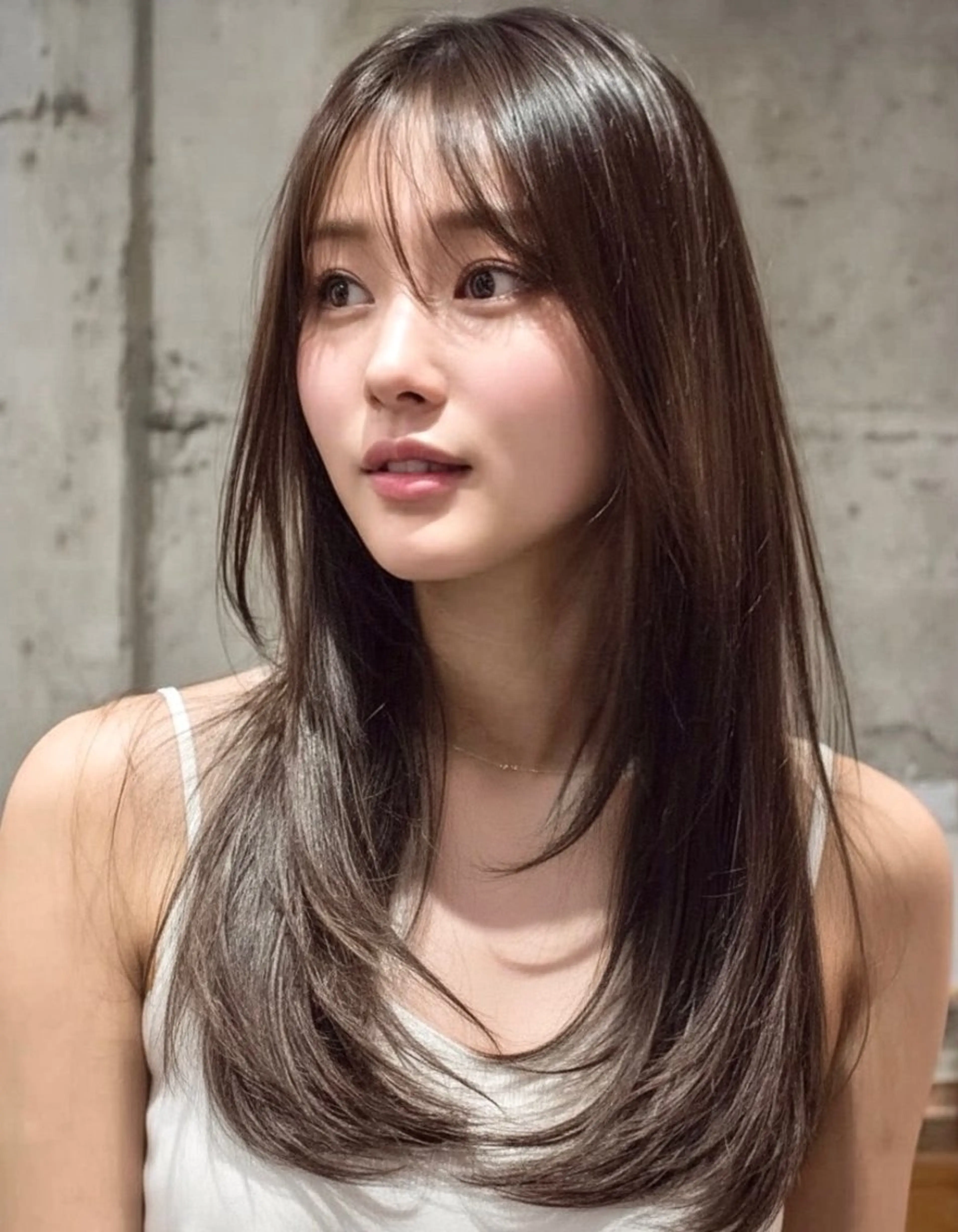 ロング ハッシュカット ハイライト 髪質改善 韓国風ヘア レイヤーカット カット ヘアカラー トリートメント 髪質改善/レイヤー/ ショート/koshiのヘアスタイル