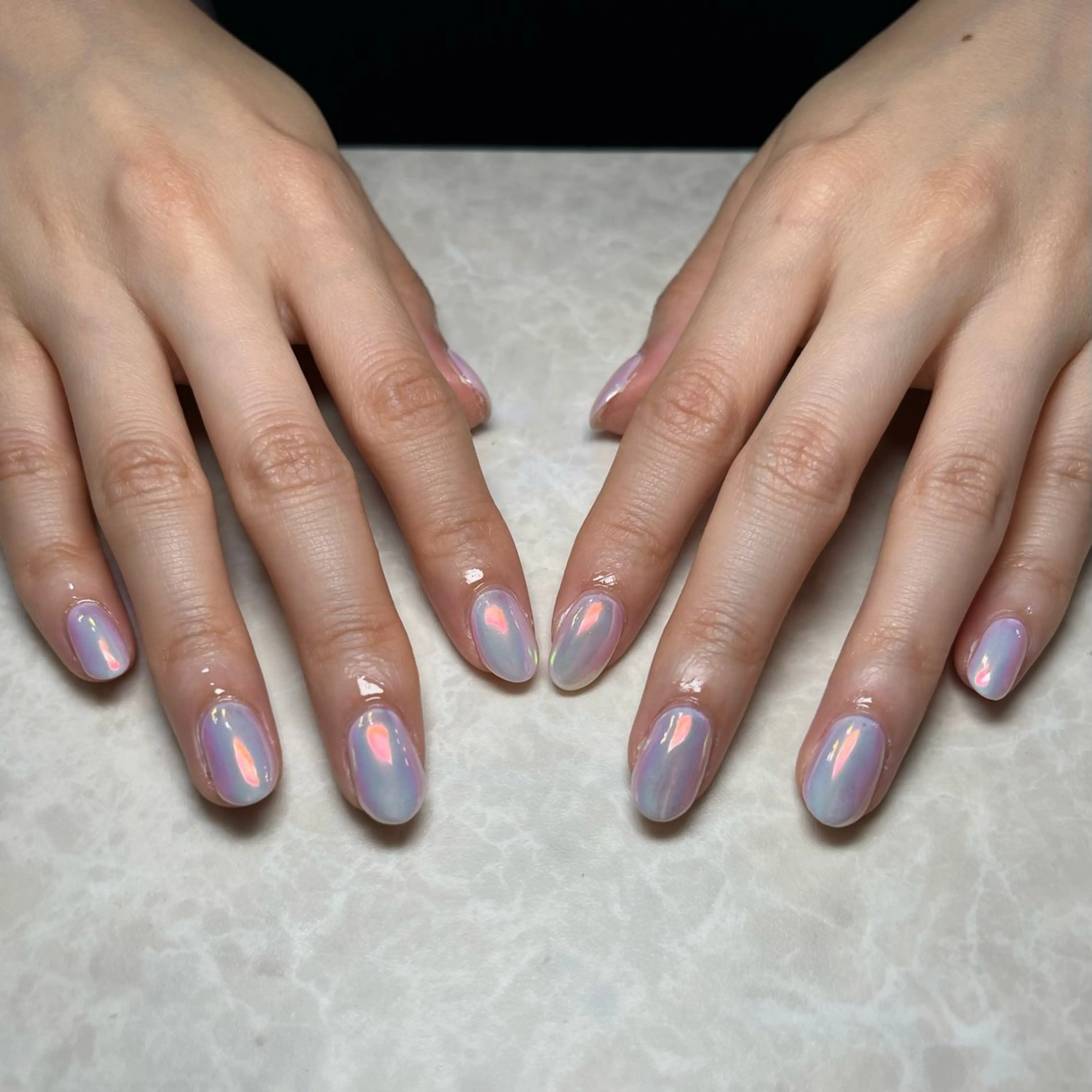 ネイル オーロラネイル ミラーネイル ワンカラーネイル 🌻Sunrich Fuka🌻のネイルデザイン