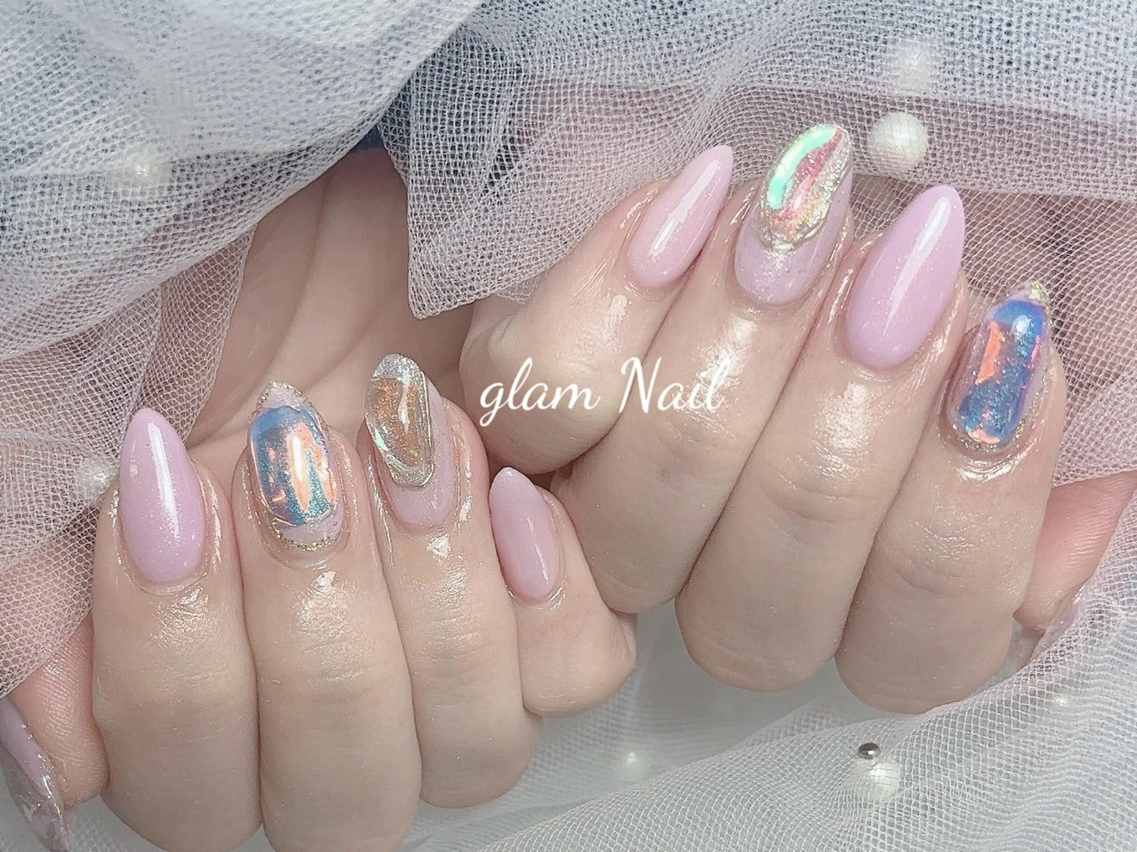 ネイル ハンドネイル エツメ💅 長さだし🎀デザインのネイルデザイン