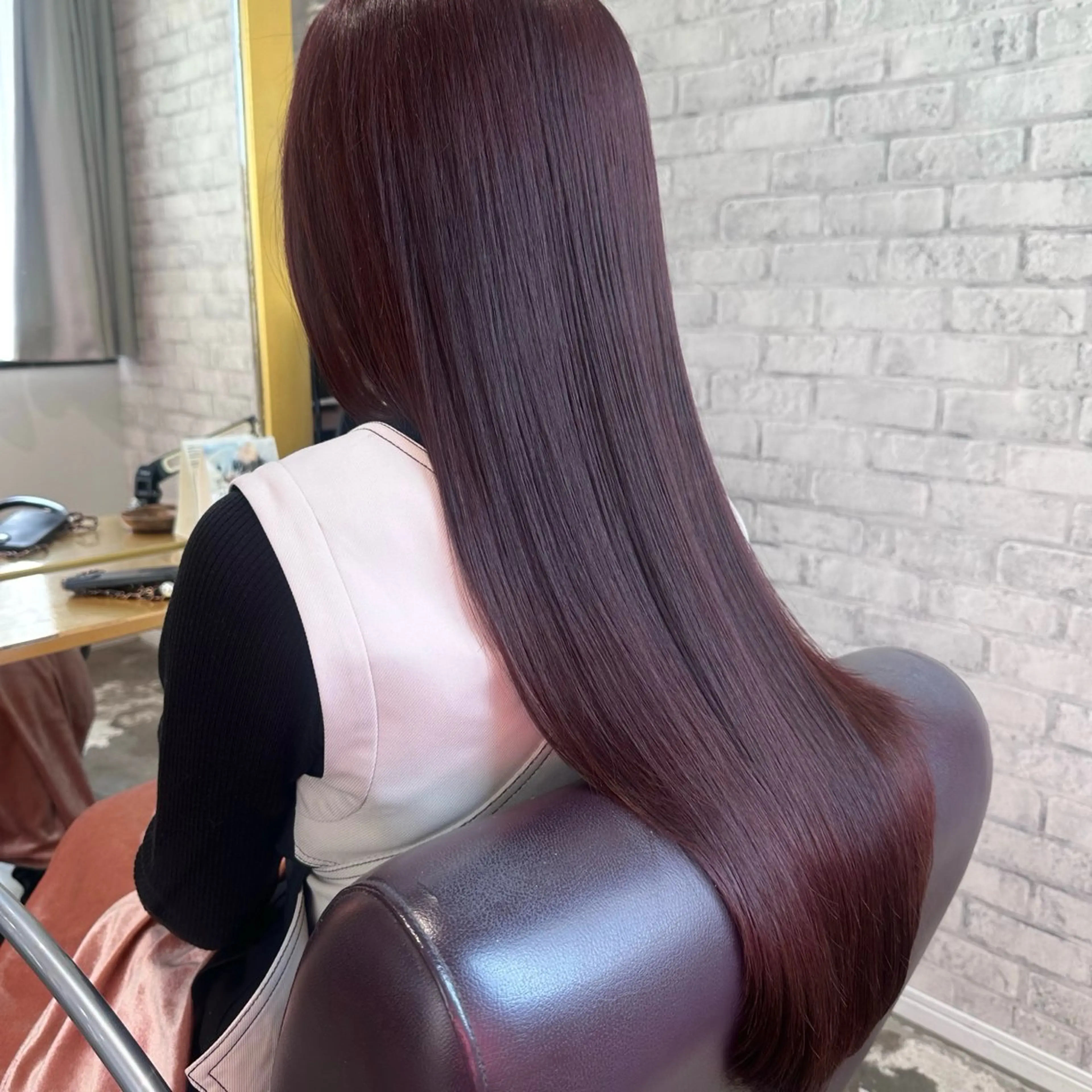 ロング カラー ブラウンカラー カット ヘアカラー 艶感カラー/レイヤー 心斎橋💖Sakiのヘアスタイル