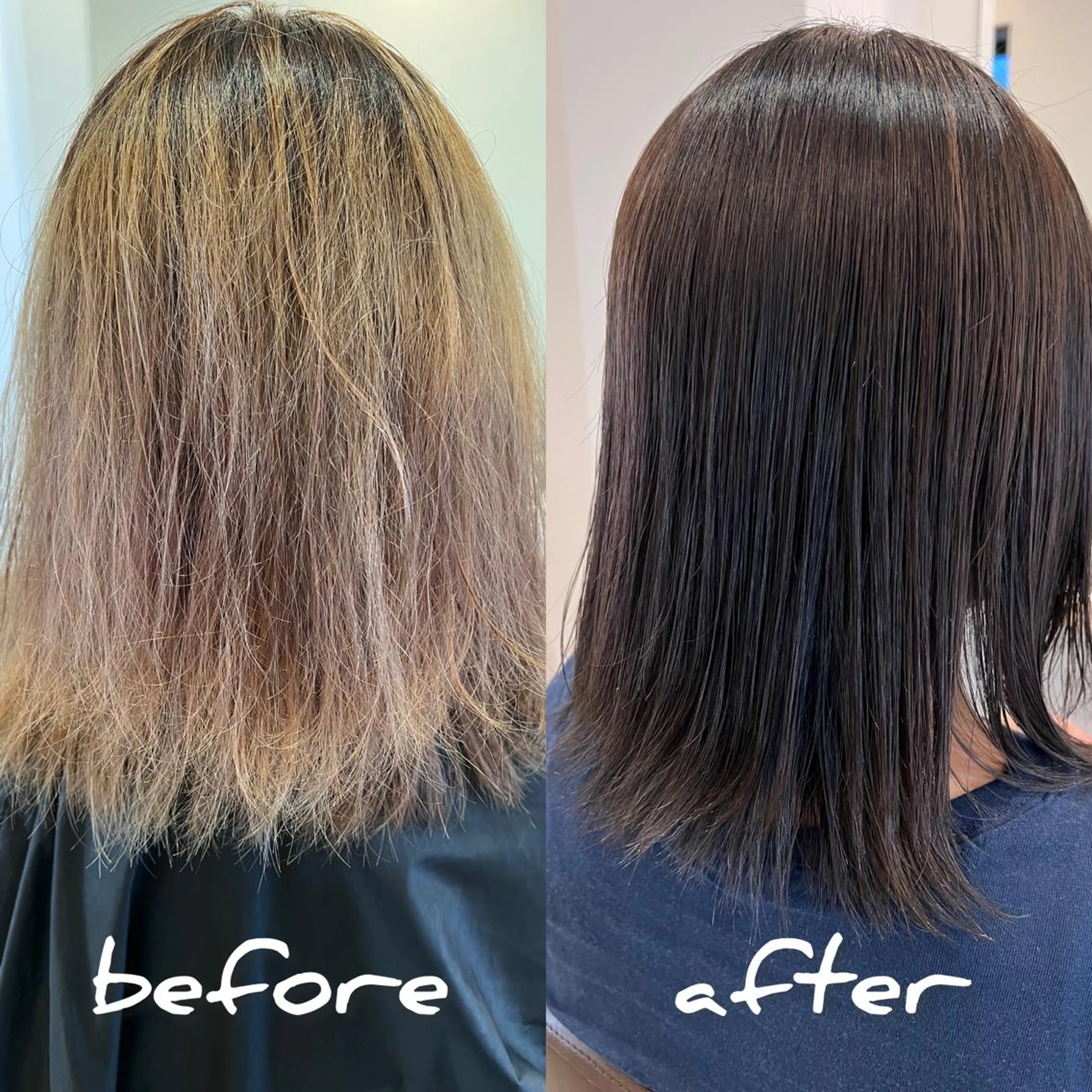 ミディアム 縮毛矯正 カット ヘアカラー 縮毛矯正 トリートメント ブリーチ毛に縮毛矯正 ✨カラー✨山田 正幸のヘアスタイル