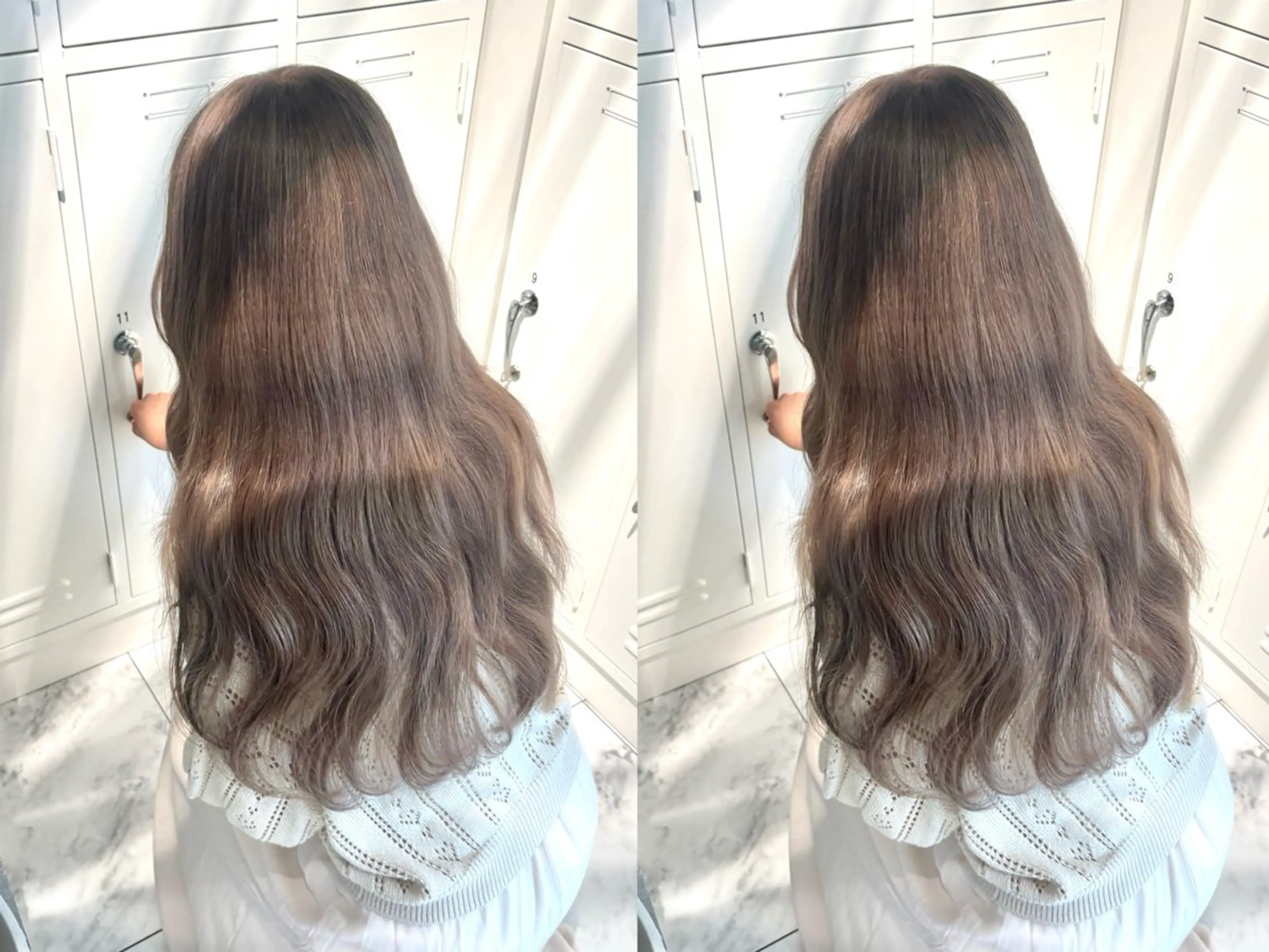 ミディアム カラー ブリーチ ボブ 韓国風ヘア レイヤーカット トリートメント ヘアカラー rina／ベージュ ワンホン/韓国ヘアのヘアスタイル