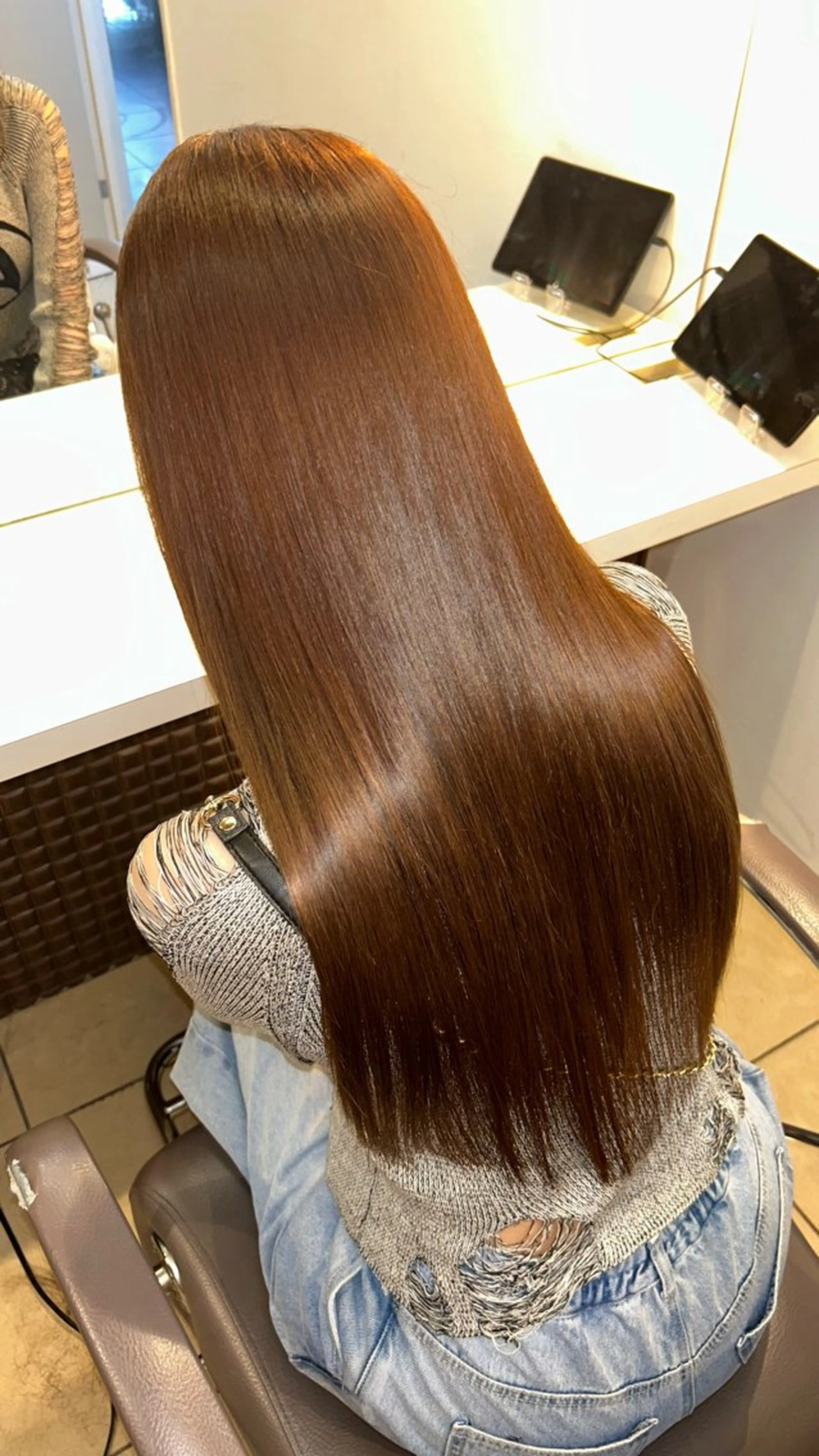 ロング カラー ヘアカラー ✨🦄韓国風レイヤ ー🦄✨林あかりのヘアスタイル