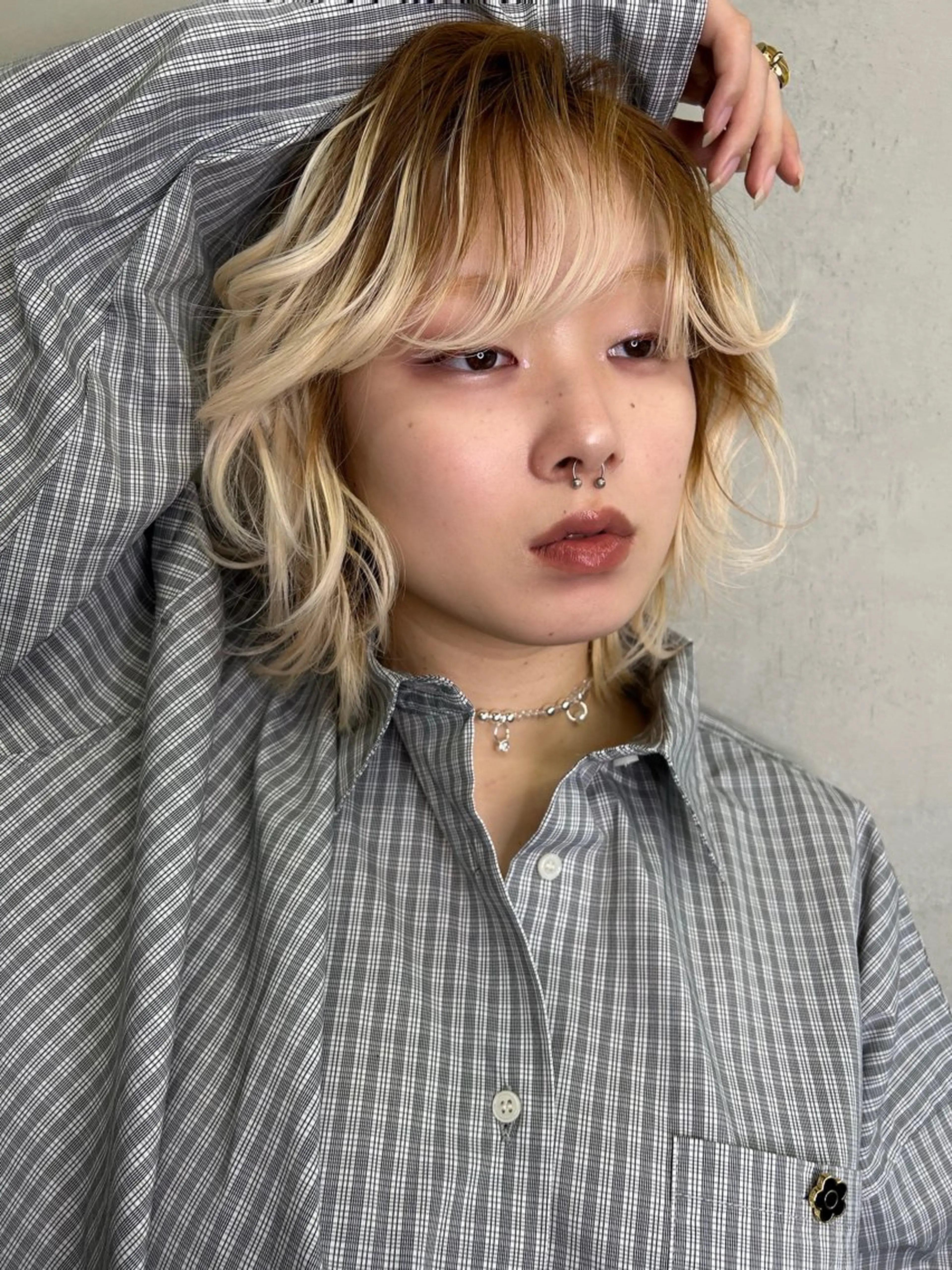 ショート カラー ヘアカラー トリートメント Haru/THREE …by velvetのヘアスタイル