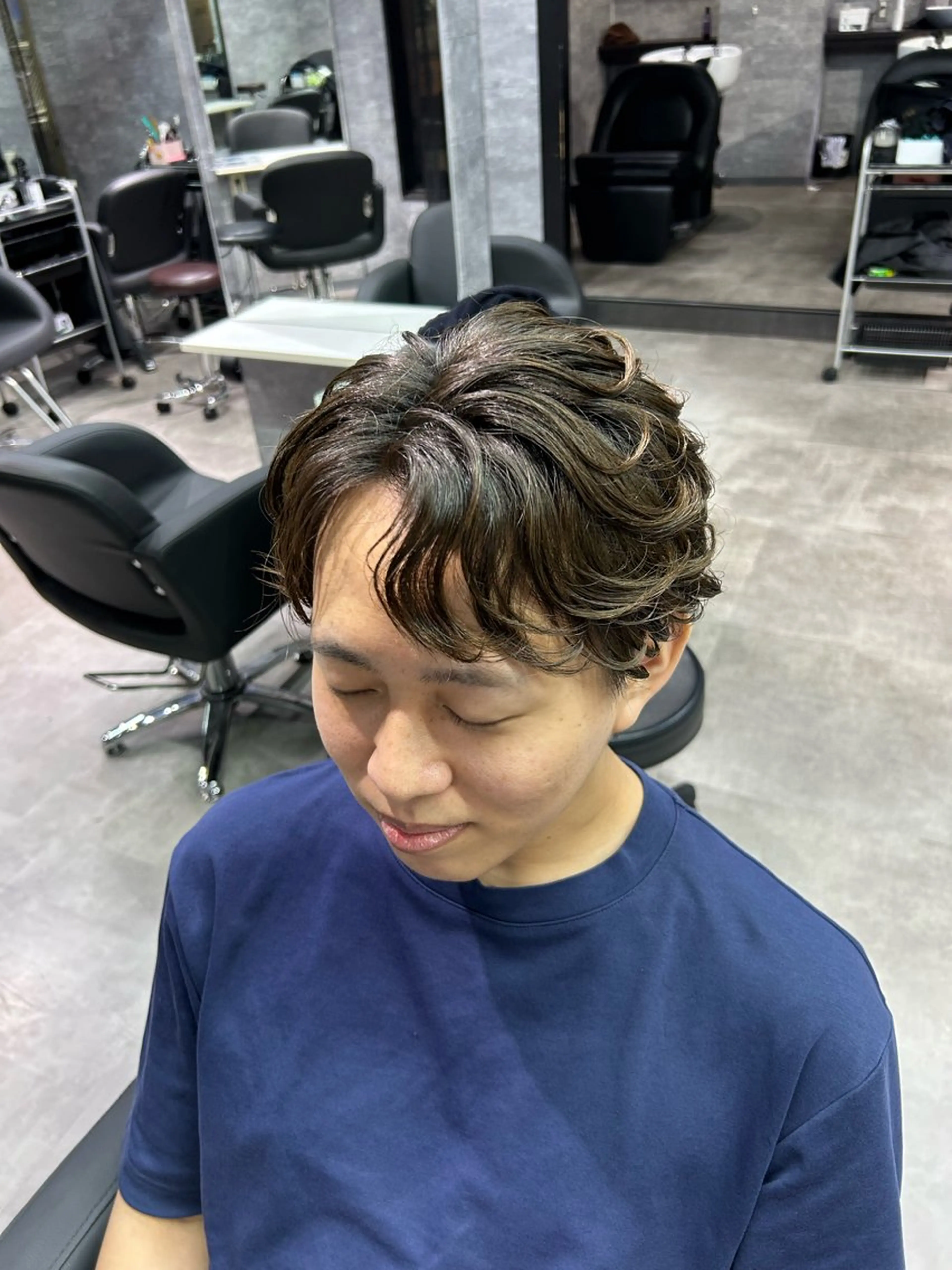 ショート パーマ メンズ フェザーパーマ メンズパーマ men's salonAno所属・メンズサロンAno. YUKIのヘアスタイル