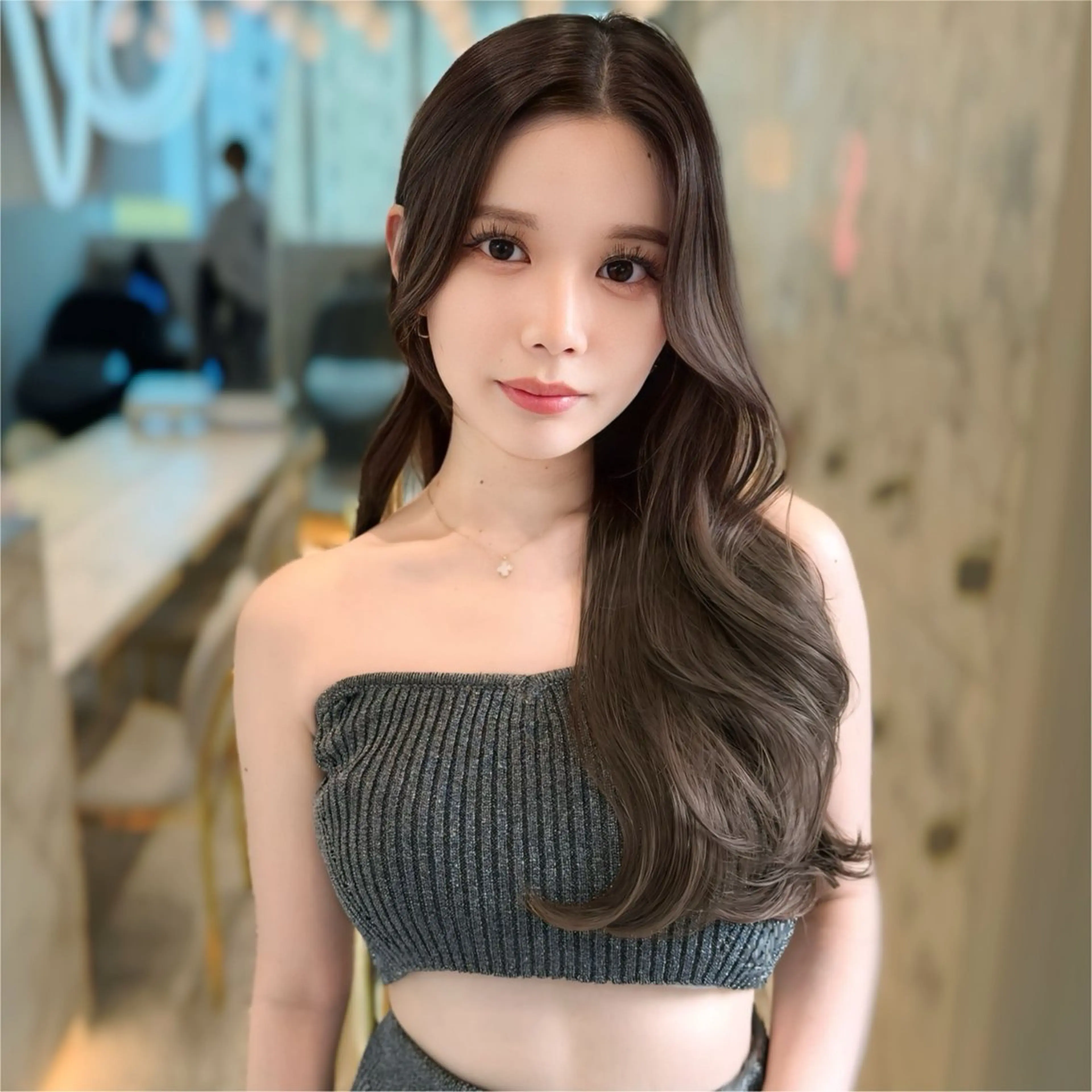 セミロング カラー カット ヘアカラー トリートメント 新宿/韓国風レイヤー 髪質改善/渋谷直樹のヘアスタイル