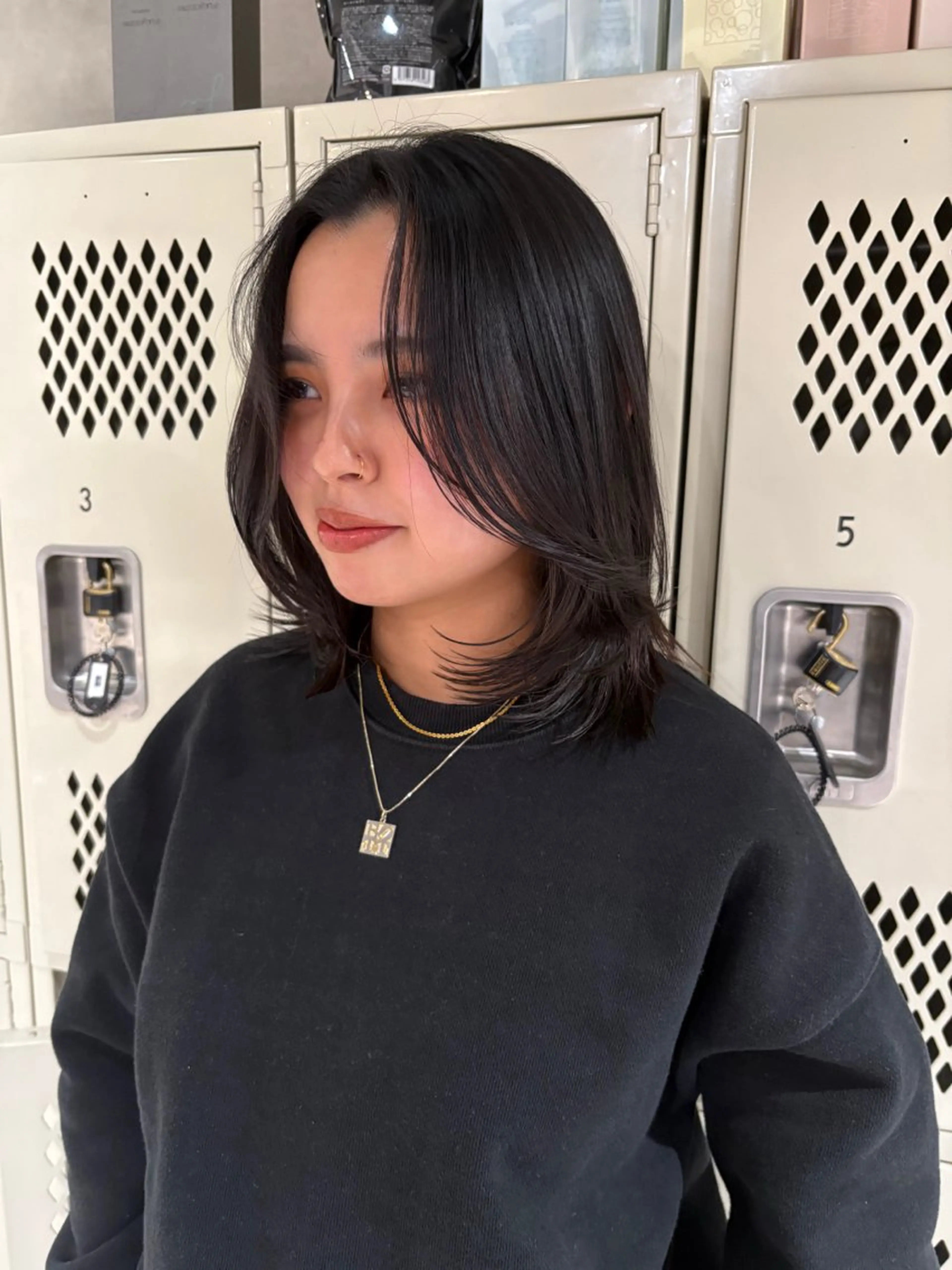 ミディアム レイヤーカット カット トリートメント 透明感カラー/海外風 レイヤー/mao🗽のヘアスタイル