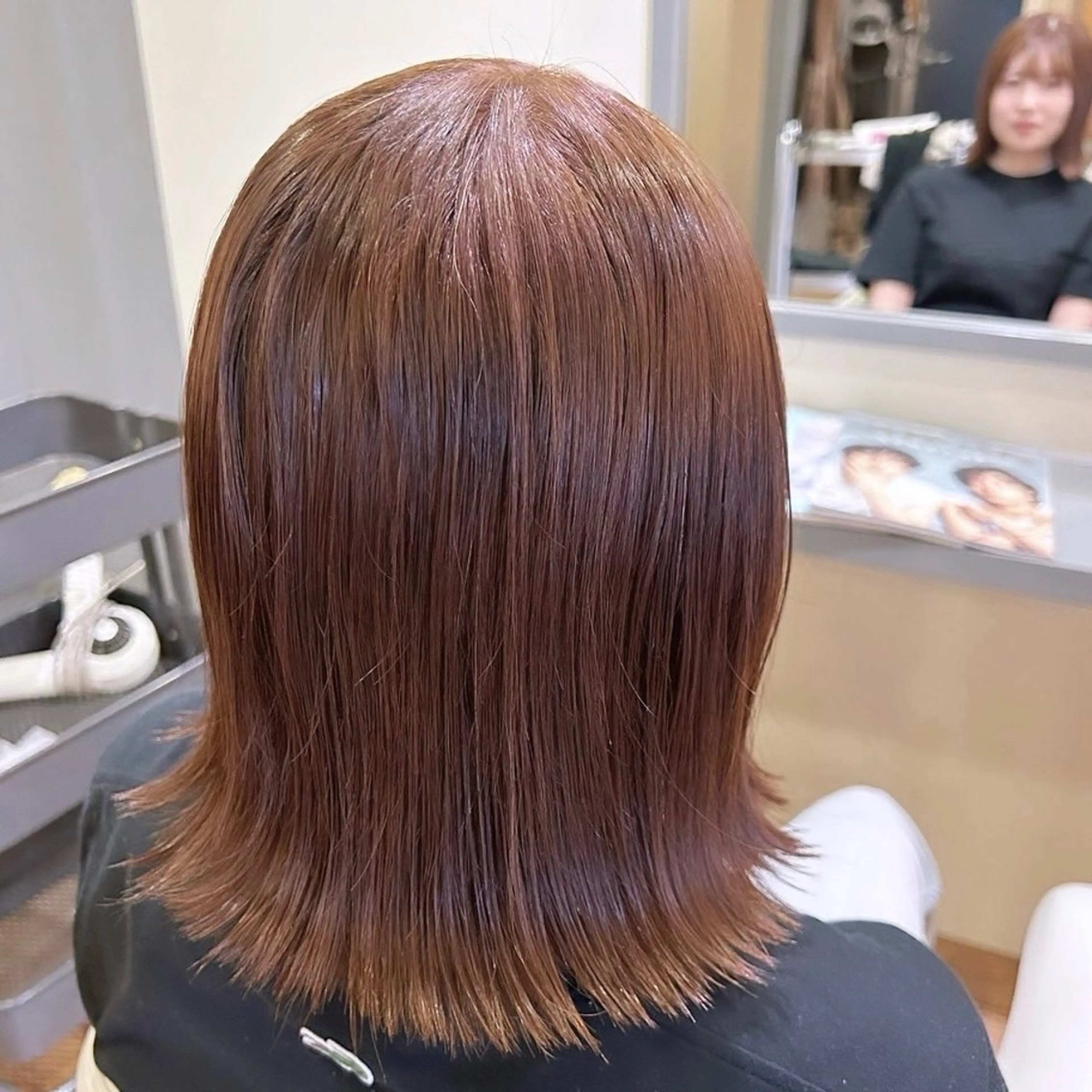 ミディアム カラー ヘアカラー 朝野 美華/暖色カラーのヘアスタイル