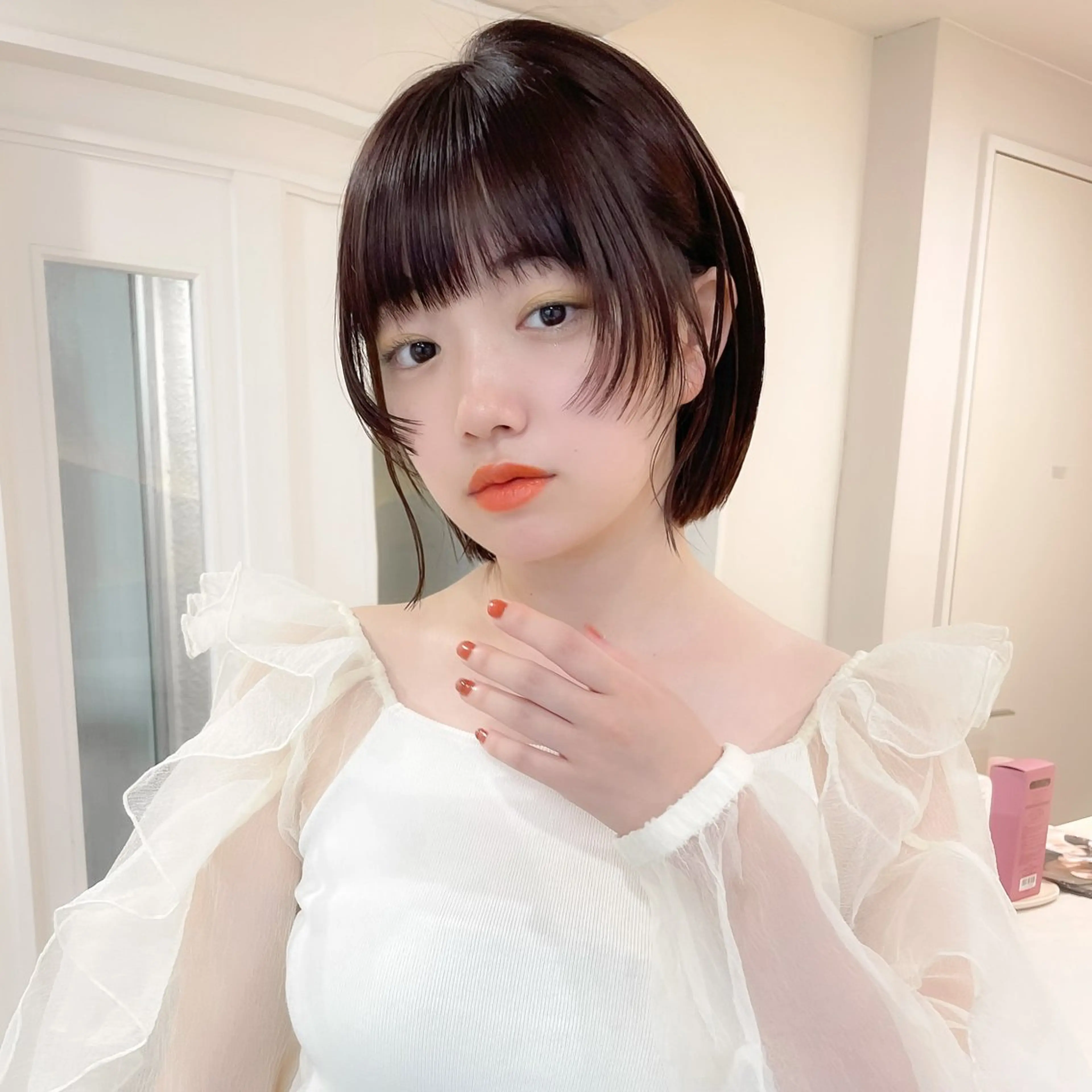 ショート カラー ミディアム/顔周り/ ベージュ🌼mayuのヘアスタイル