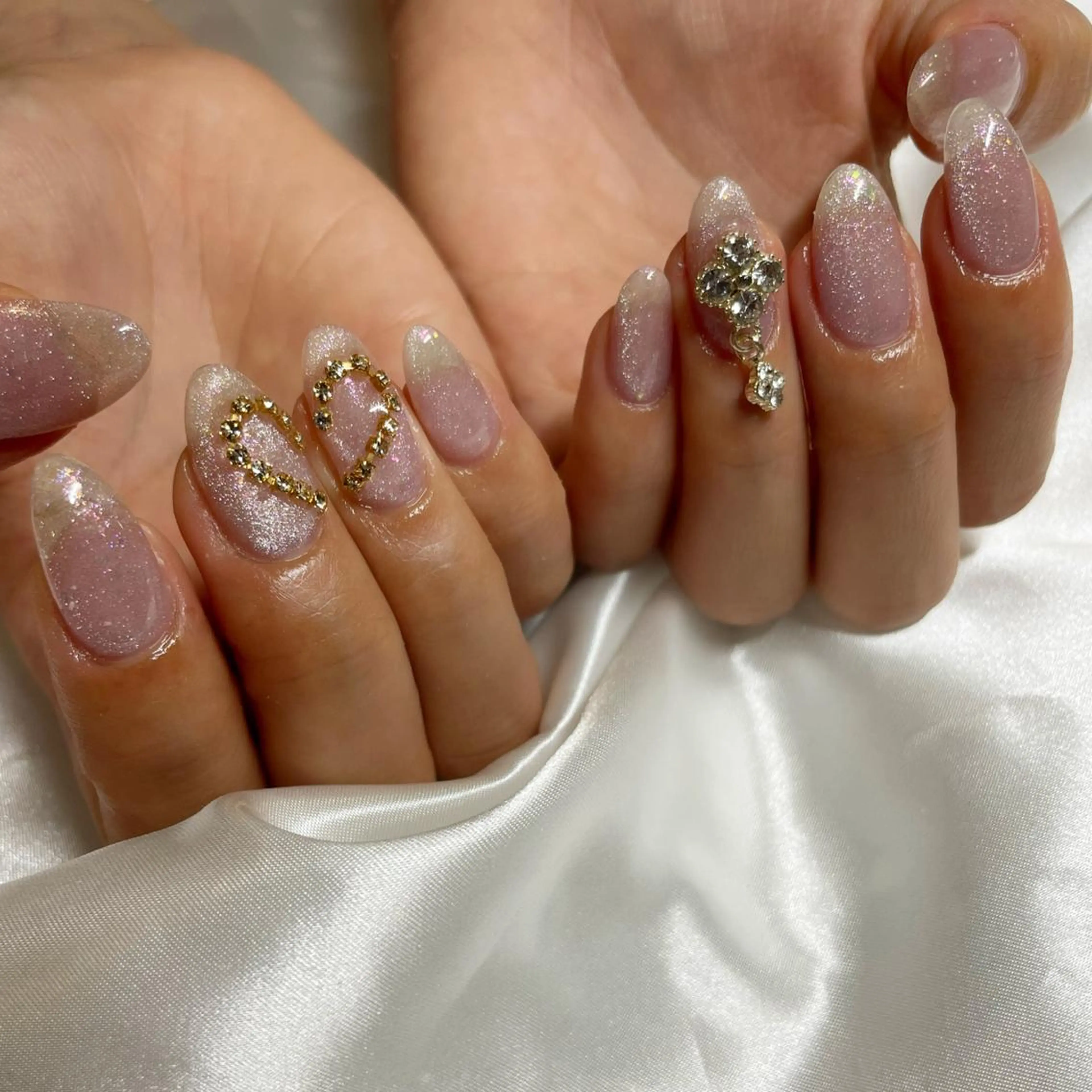 ロング ネイル 韓国風ヘア 韓国ネイル 金子 彩海のネイルデザイン