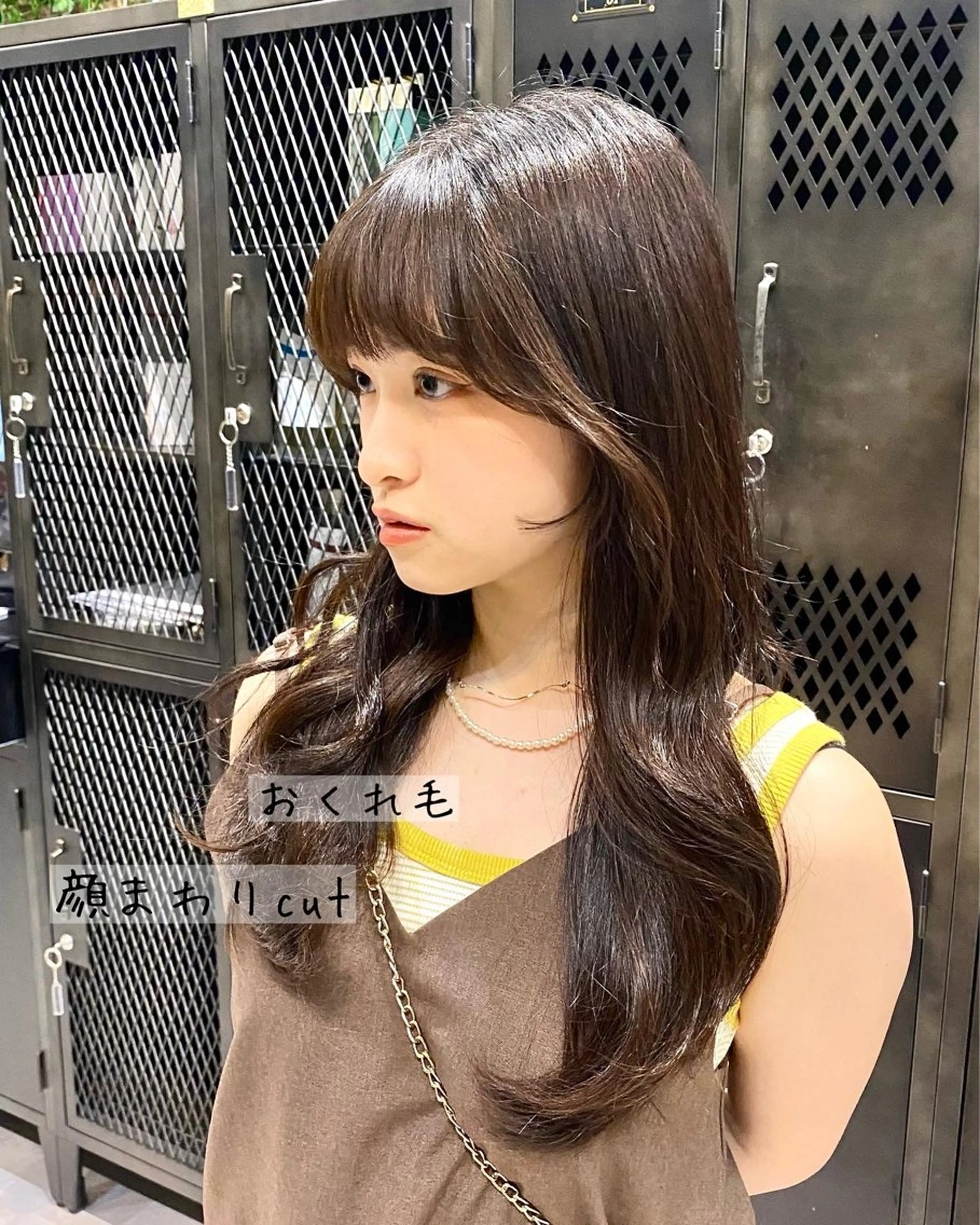 ロング 顔周りカット おくれ毛 しおり/パーマ/ newi町田のヘアスタイル