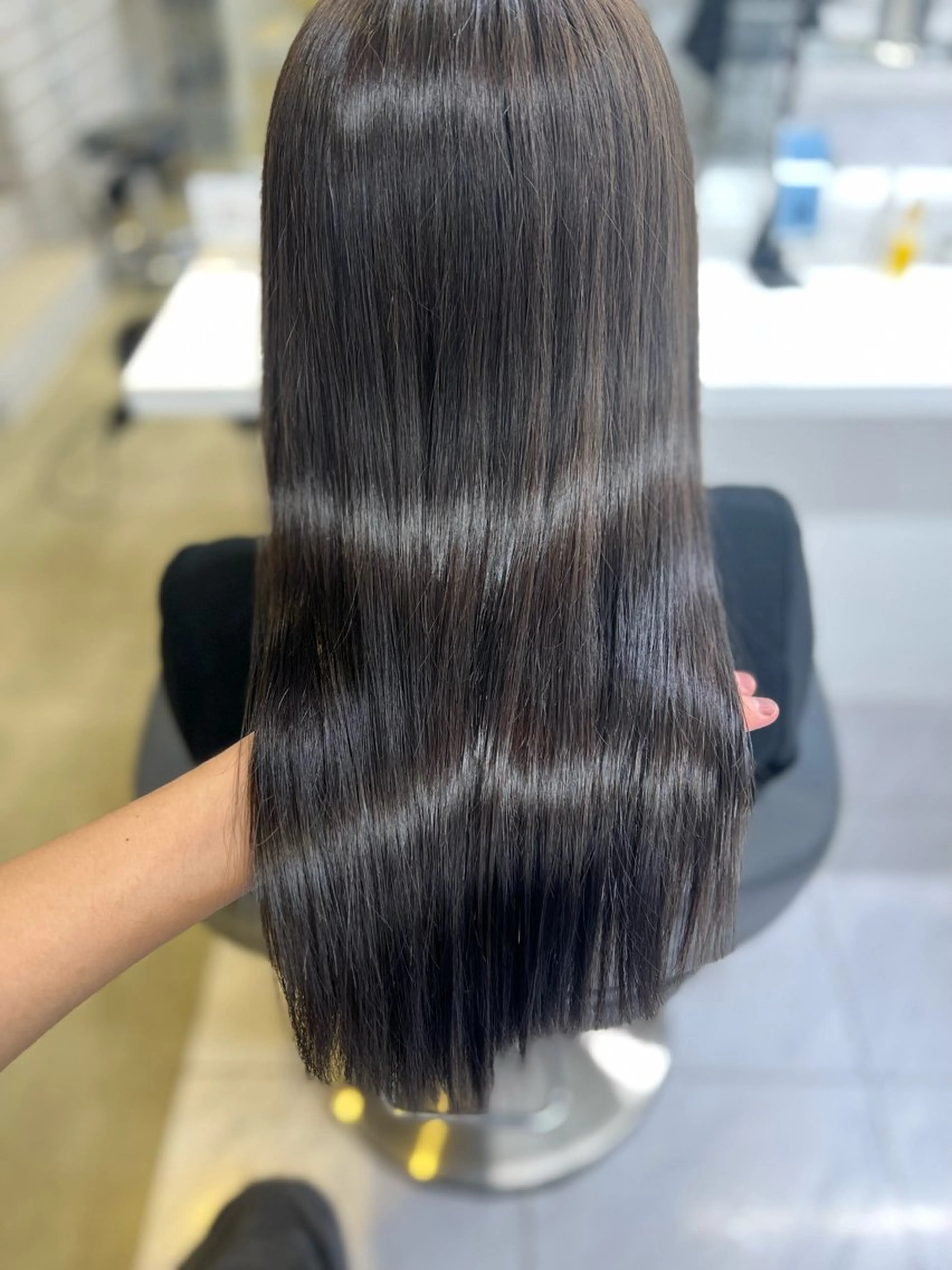 ロング カラー 透明感カラー オリーブカラー 髪質改善 縮毛矯正 トリートメント 韓国レイヤーカット /REIのヘアスタイル