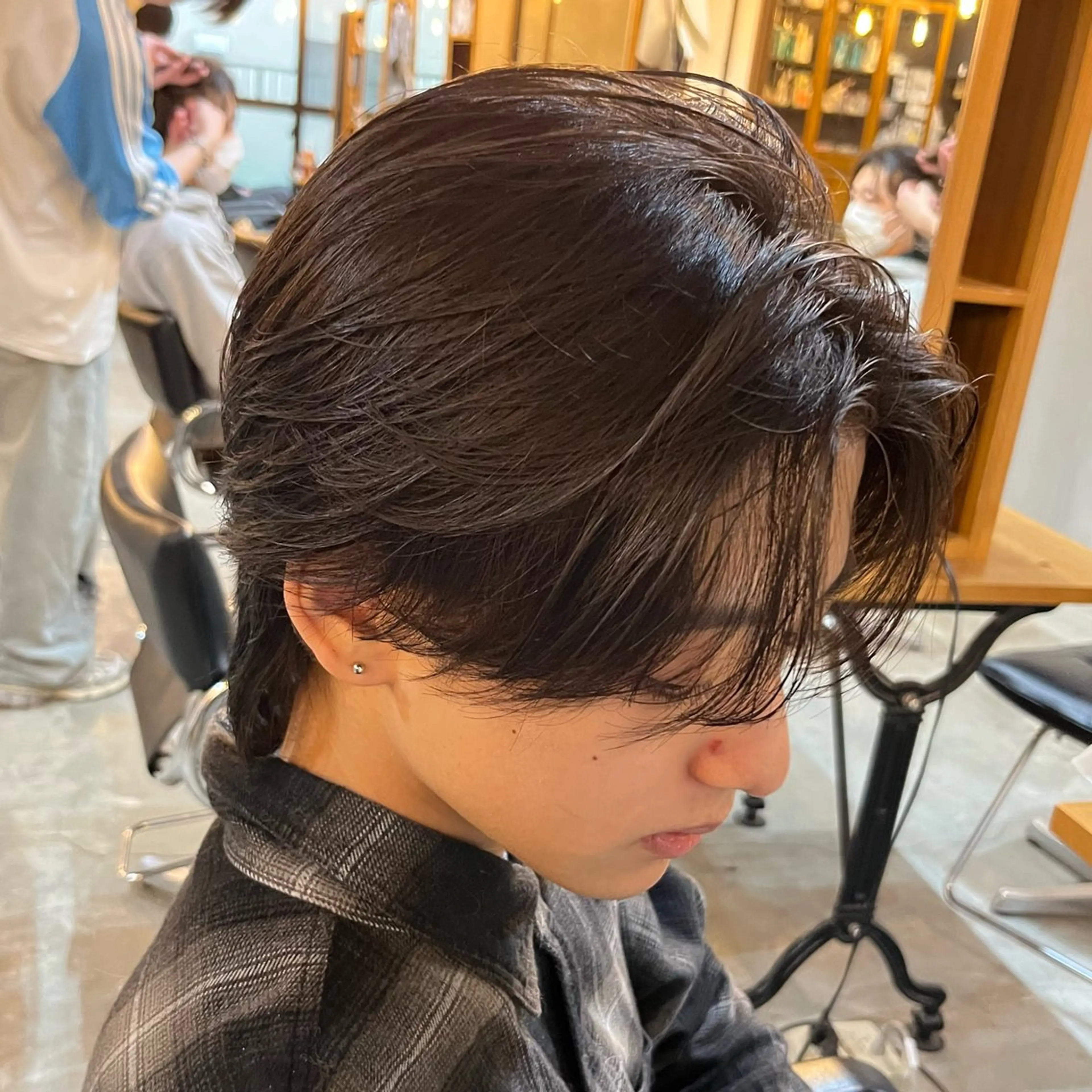 ミディアム カット シャドウ/縮毛矯正 メンズカット/みのるのヘアスタイル