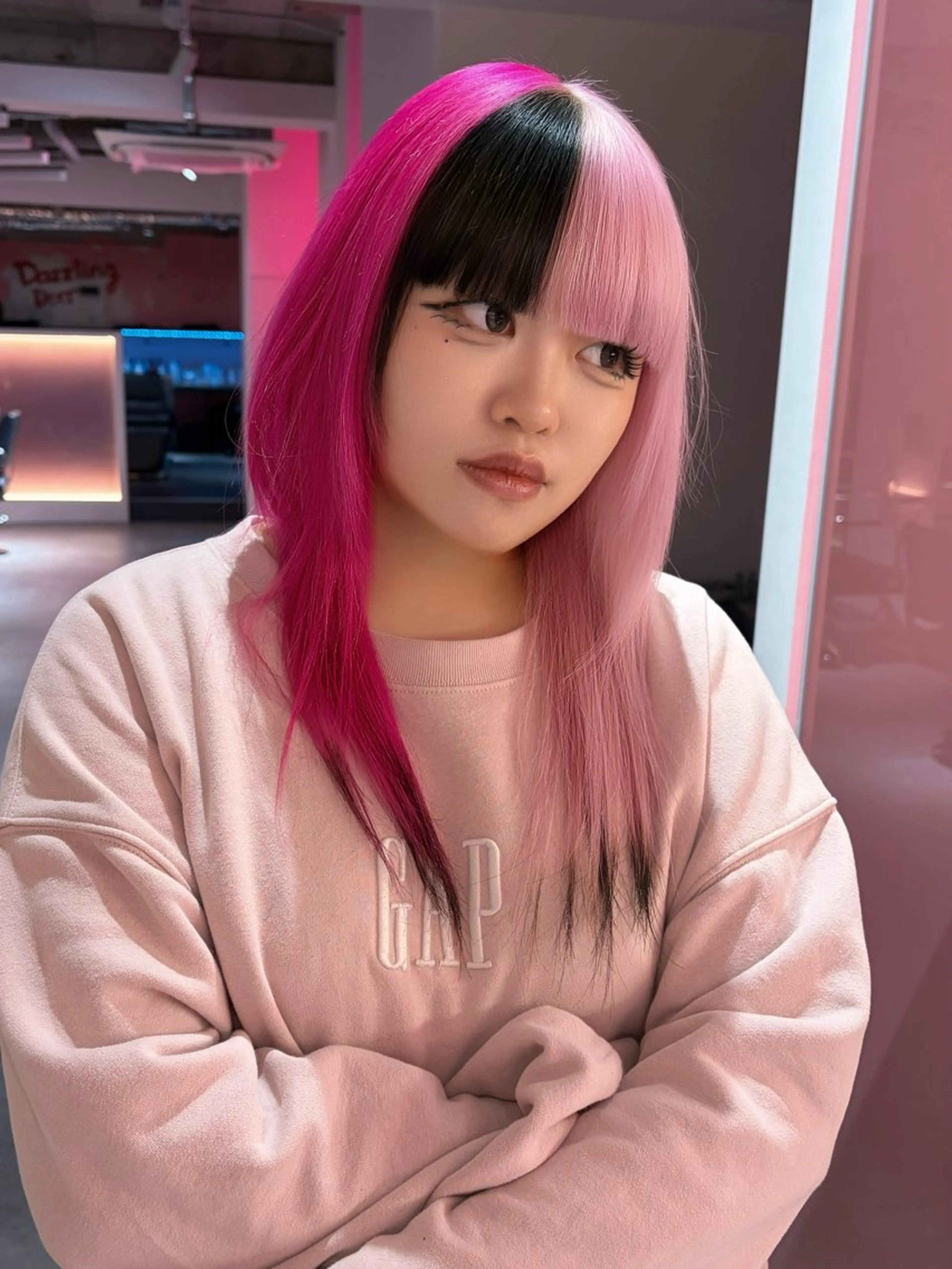 セミロング ツートーンカラー ヘアカラー トリートメント ブリーチカラー 特化/MAHIROのヘアスタイル