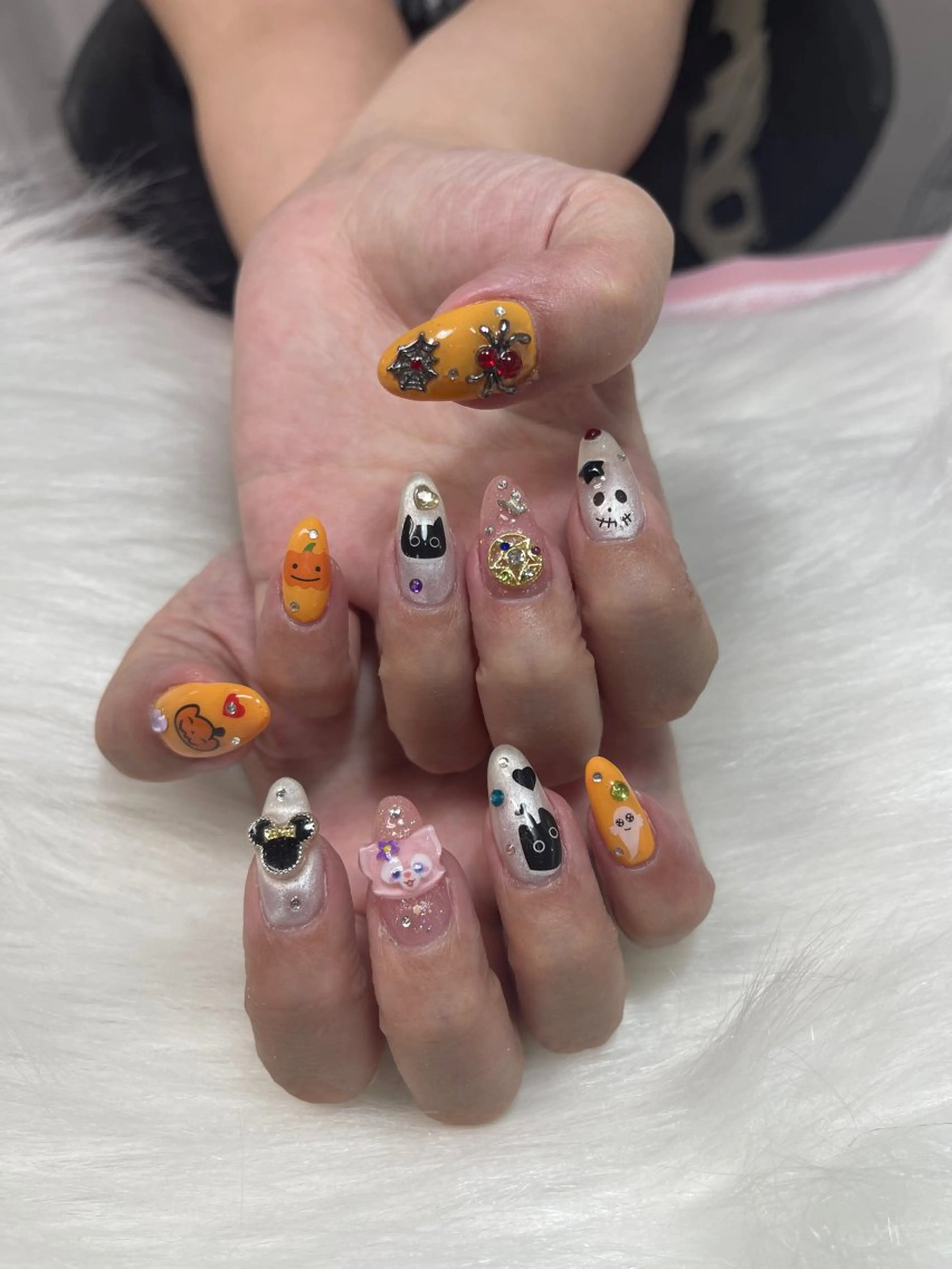 ネイル アートネイル オーロラネイル フラッシュネイル ガーリー キラキラネイル ハンドネイル ハンドケア DEMAIN- 🕊️研修のネイルデザイン