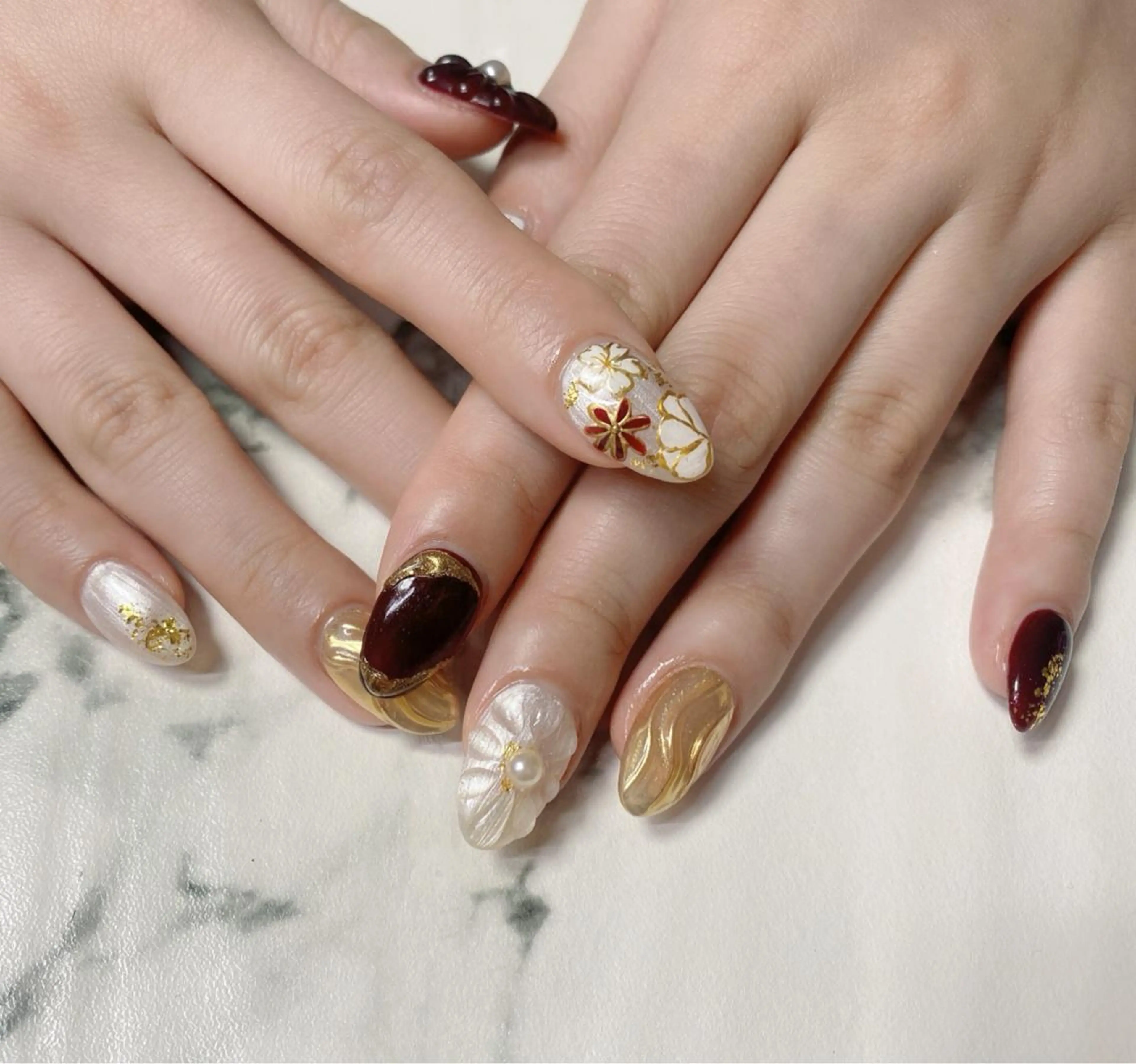 ロング カラー ネイル Q Free nailsのネイルデザイン