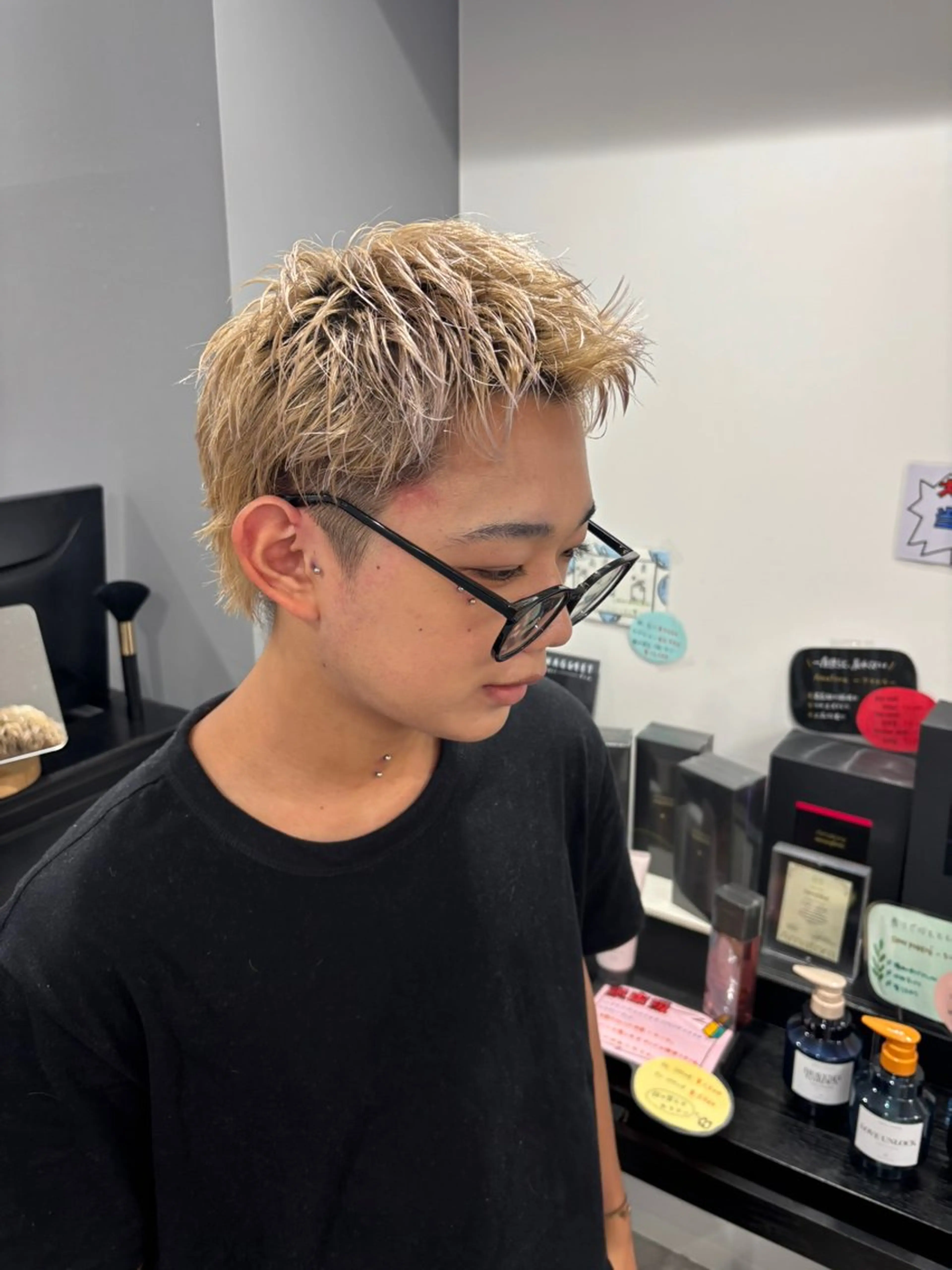 ショート メンズ アップバング りんと/メンズ/ 艶カラーのヘアスタイル