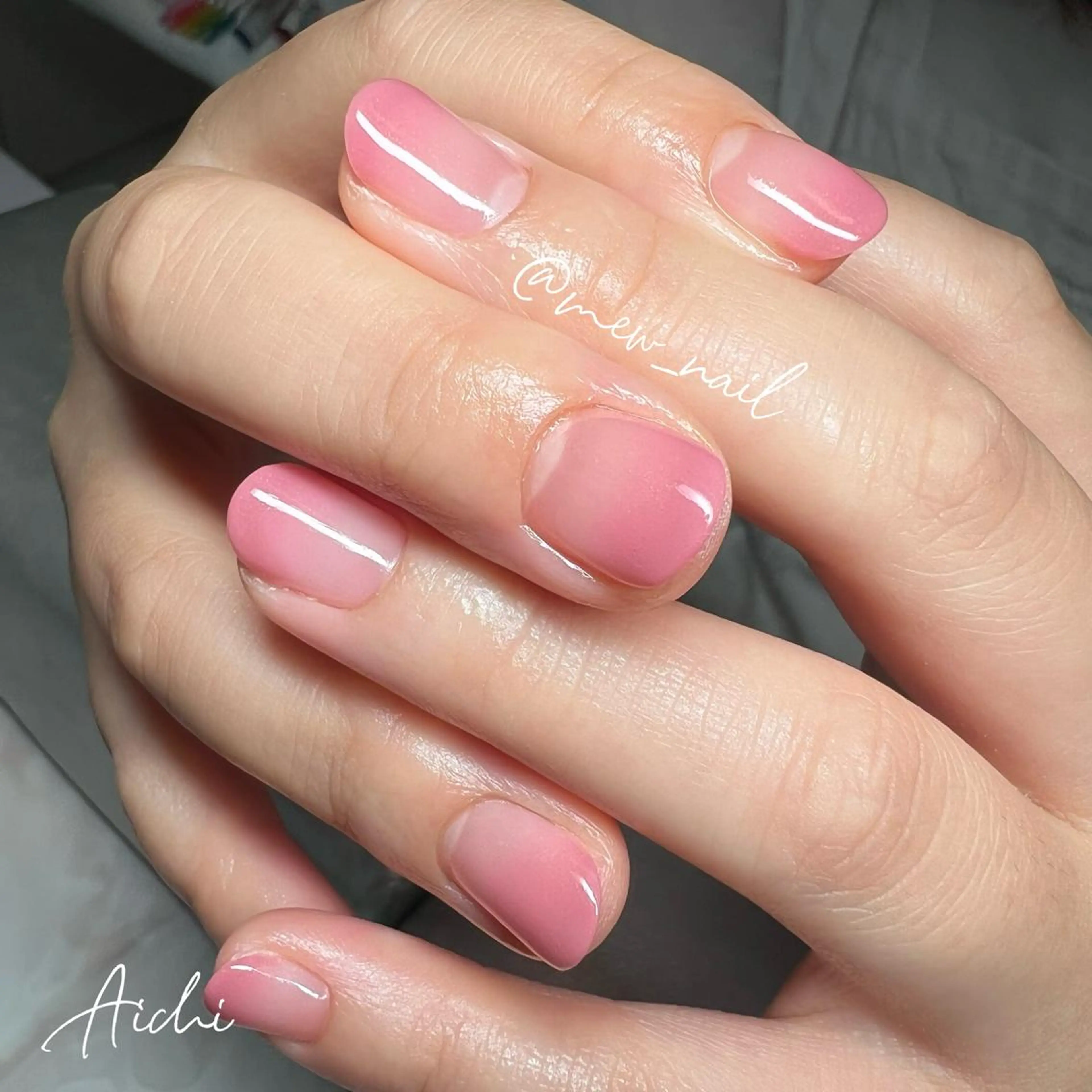 ネイル グラデーション ピンク ハンドネイル miyu ☺︎のネイルデザイン