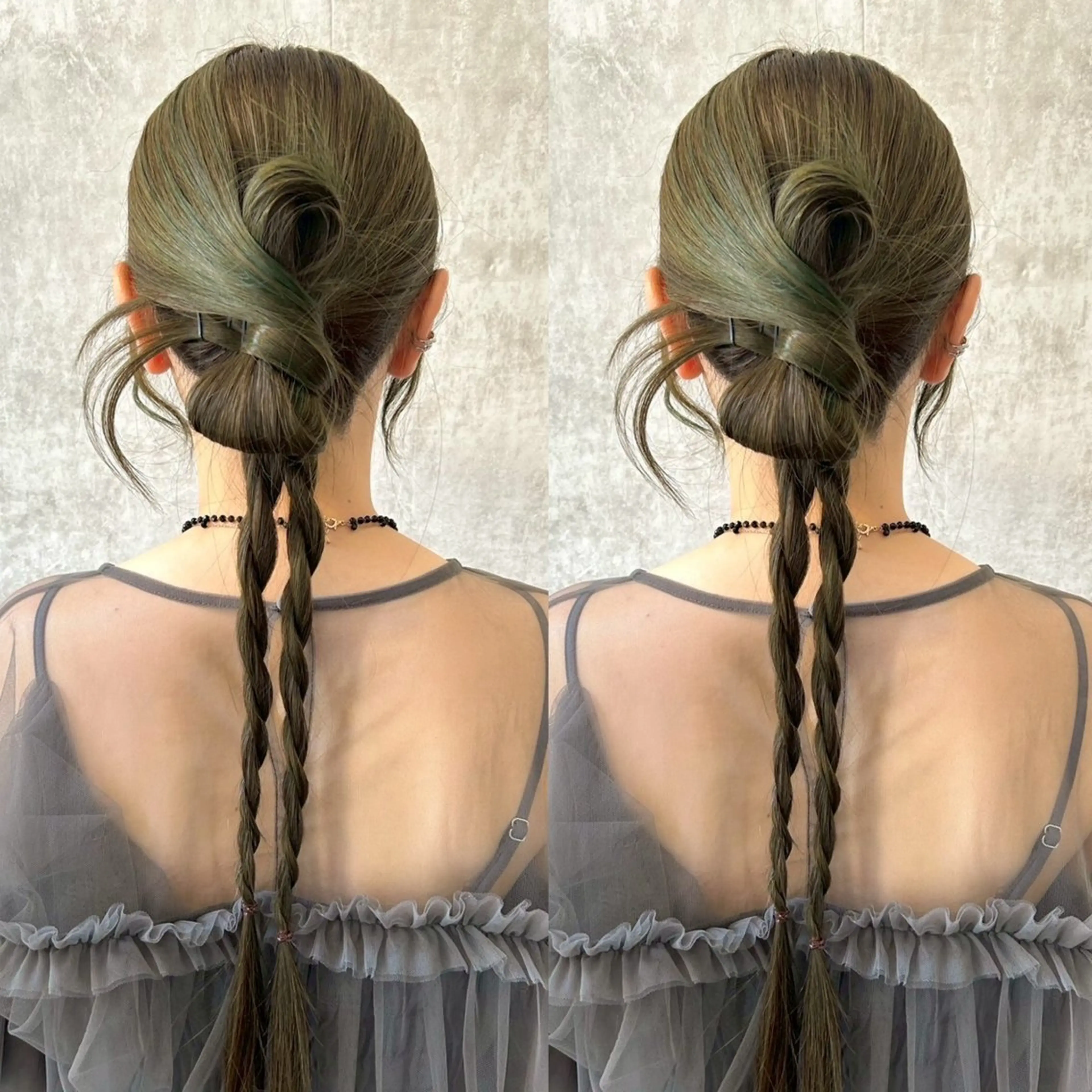 ロング ヘアアレンジ 結婚式・ブライダル ロング カット ヘアカラー エクステ ヘアセット シールエクステ🎀 羽エクステ🌙しぇるのヘアスタイル