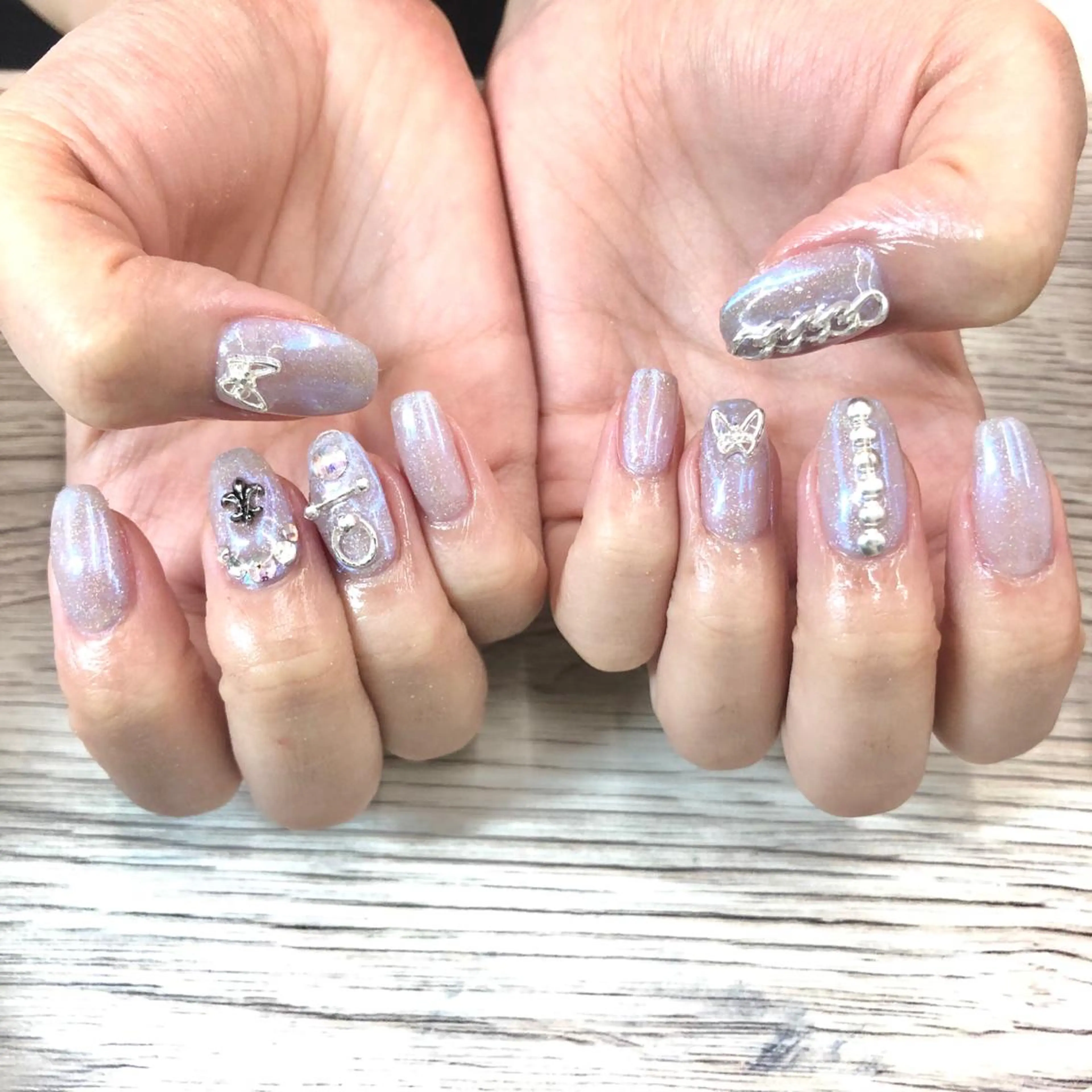 ネイル オーロラネイル パープル 🎀AYAKO 🎀中韓ネイルのネイルデザイン