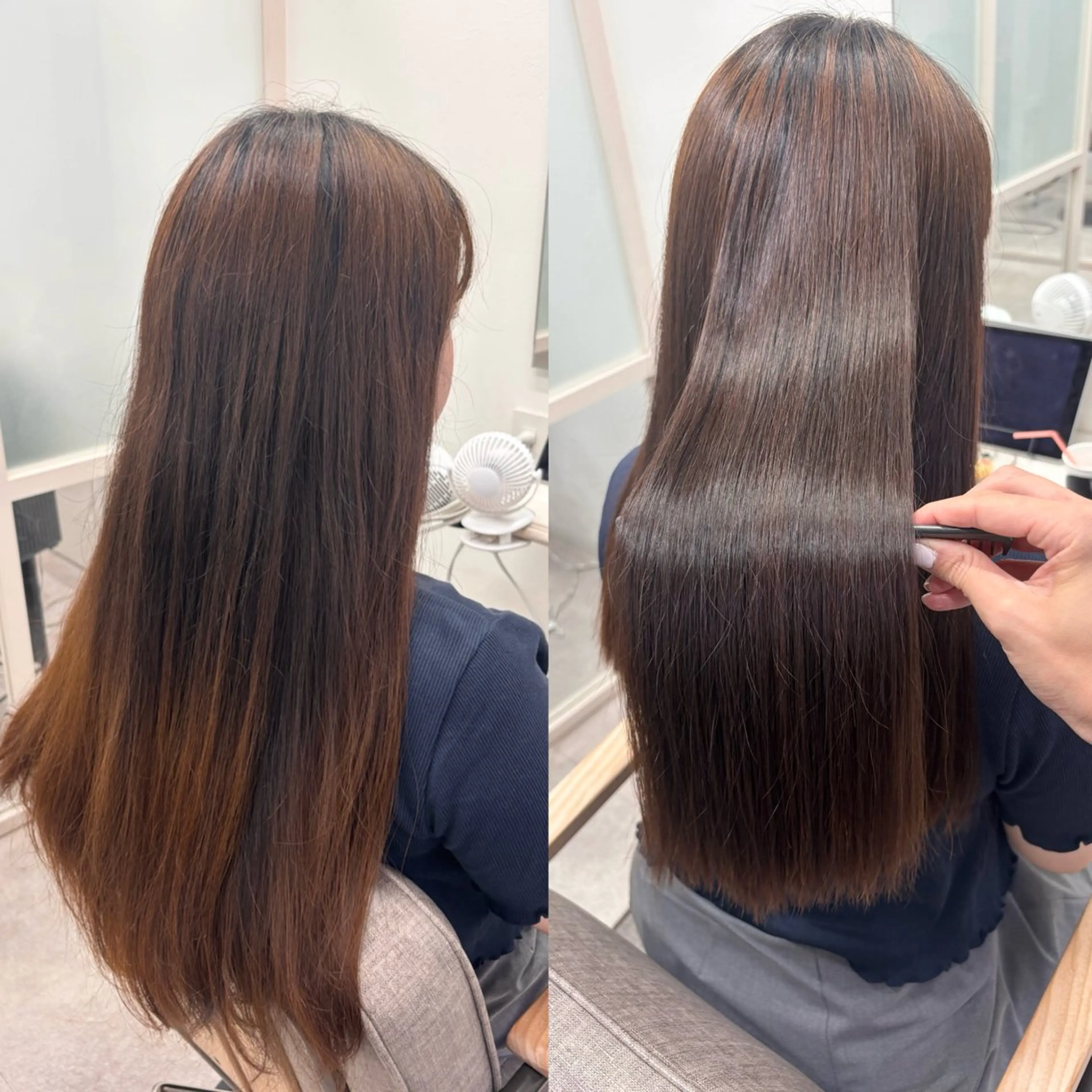 ロング 縮毛矯正 ヘアアレンジ🪽🎀 艶カラー/天王寺のヘアスタイル