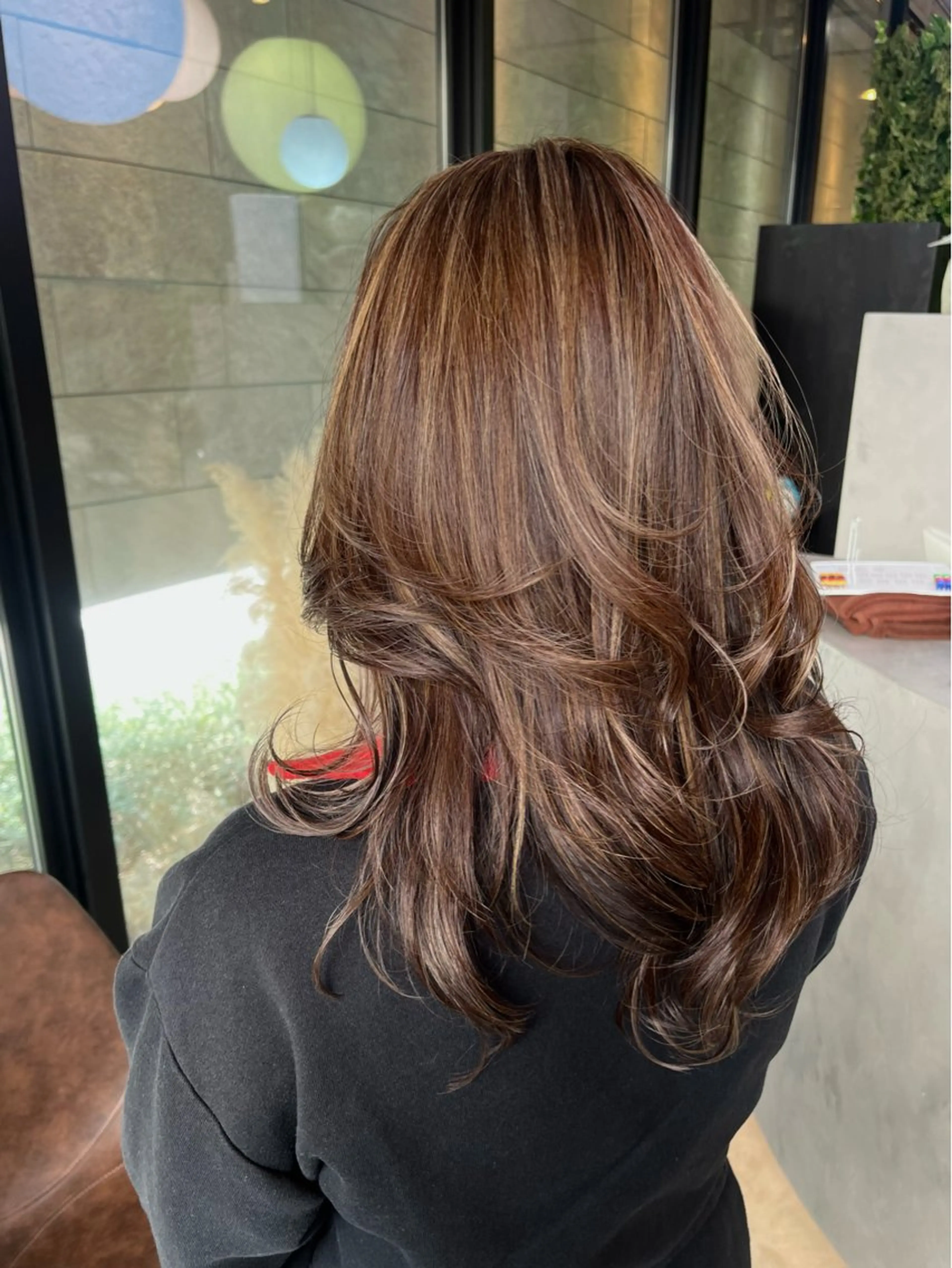 ロング カラー ハイライトカラー ハイライト カット ヘアカラー lolonois池田 /レイヤー/郷田遥のヘアスタイル