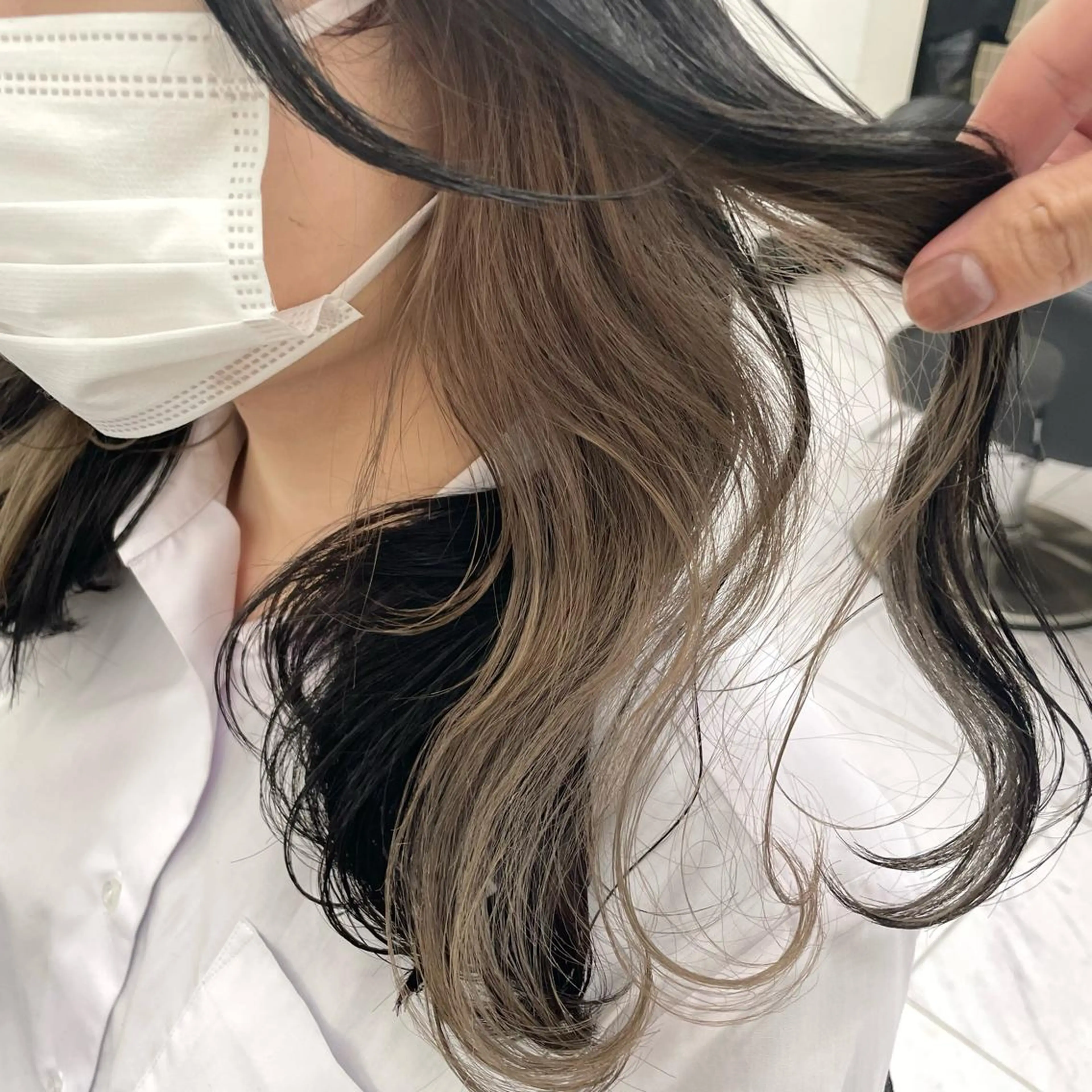 セミロング カラー *モデル募集🤍横浜 透明感カラー🫧のヘアスタイル