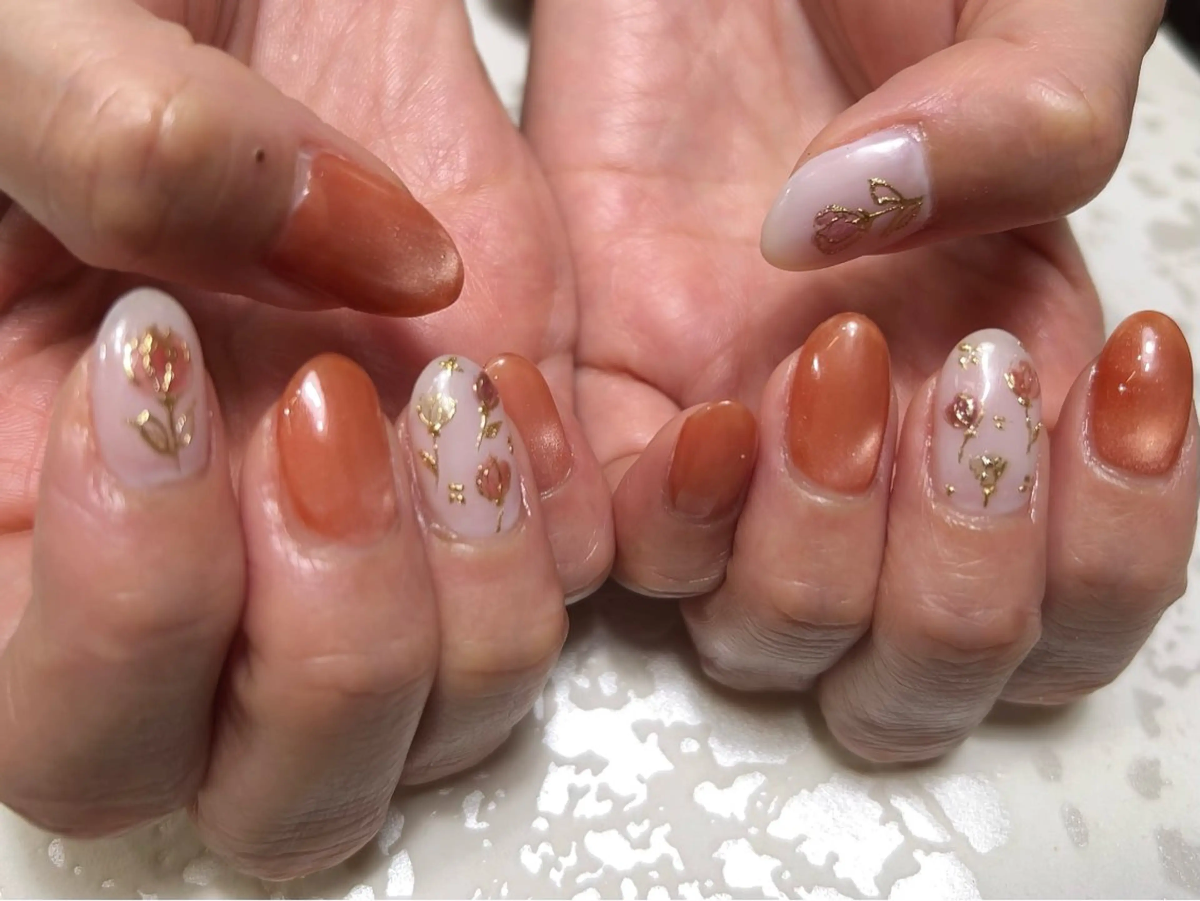 ネイル アートネイル 春ネイル ハンドネイル MIHO ☆のネイルデザイン