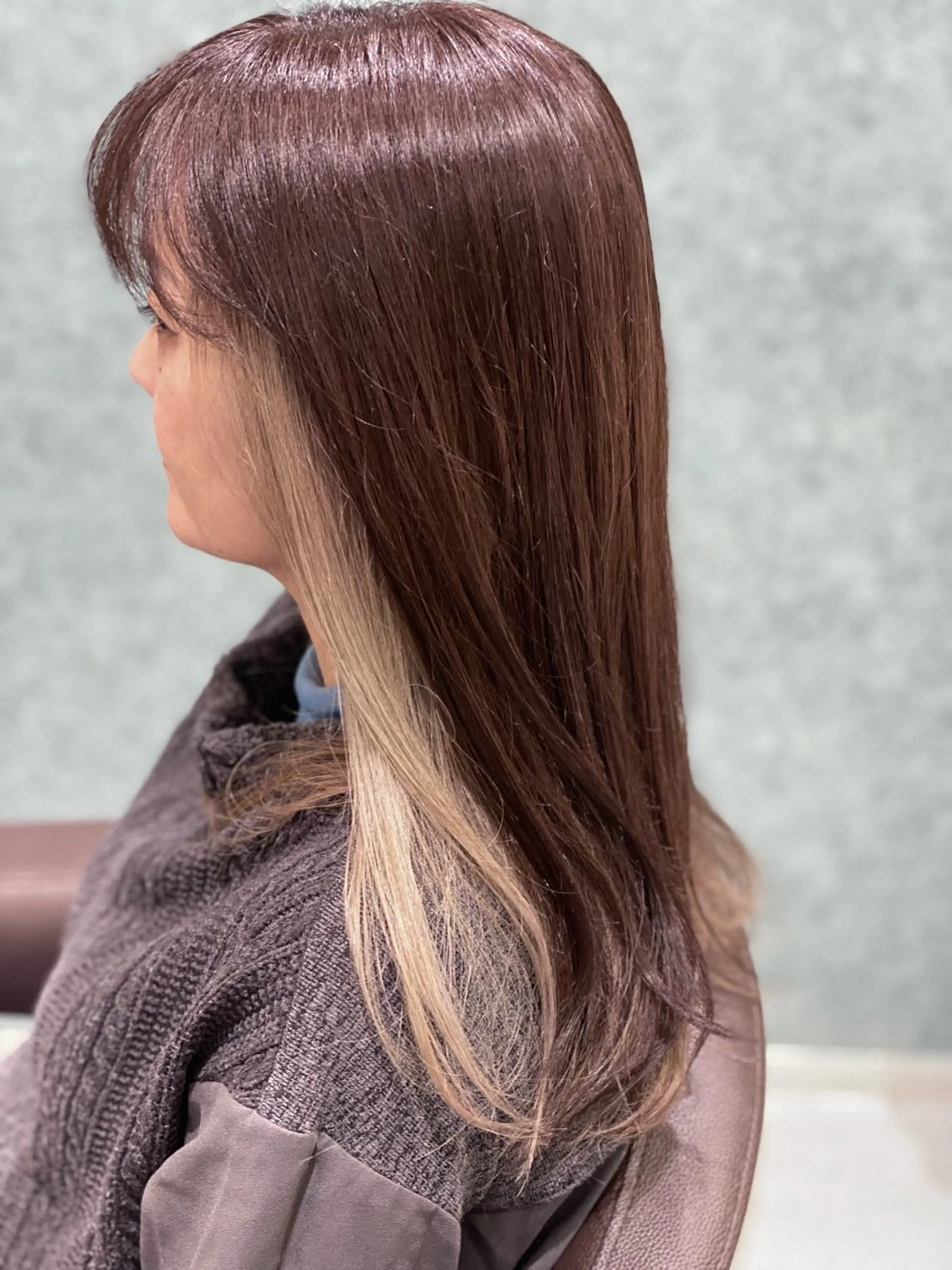 ロング カラー ベージュカラー インナーカラー ホワイトベージュ 💎大人ハイライト 💎上杉一也💎のヘアスタイル