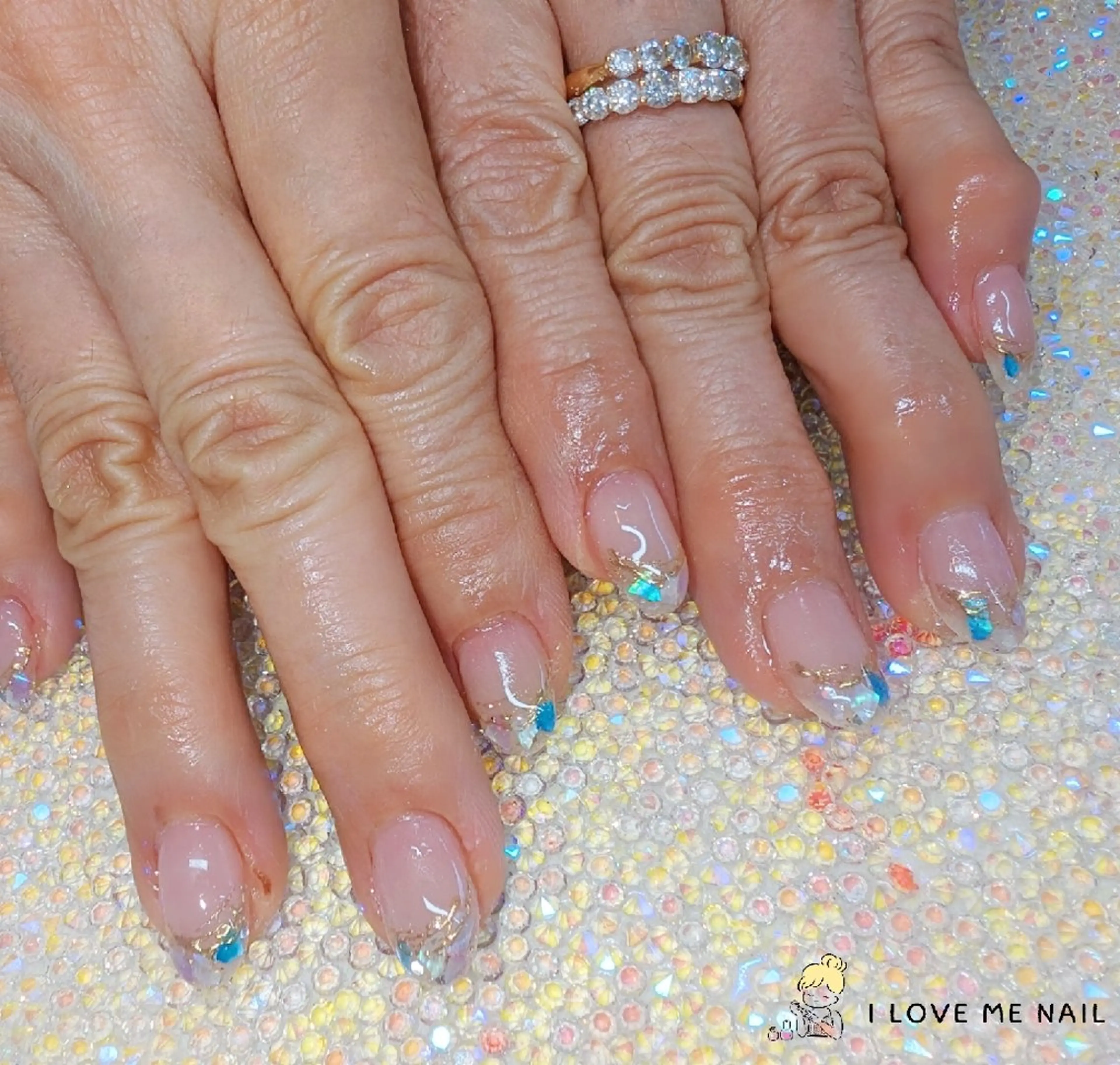 ネイル 長さ出し ジェルネイル ハート 韓国ネイル マグネットネイル ハンドネイル I LOVE ME  NAIL.｡.:*♡のネイルデザイン